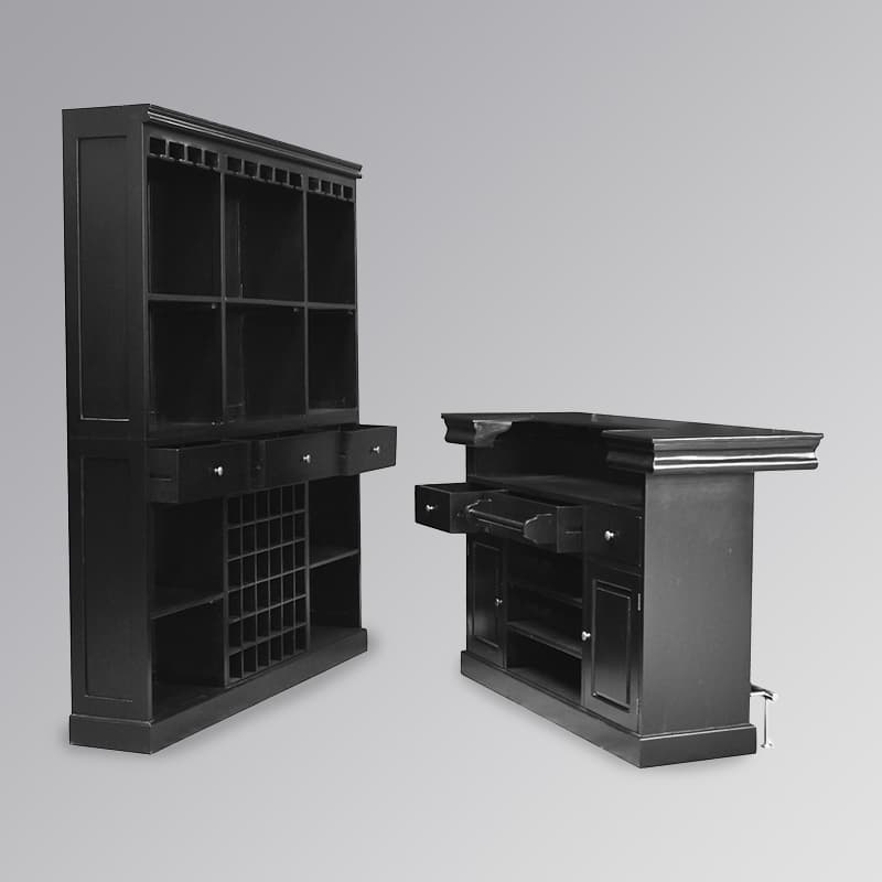 Black Modern Bar Counter and Cabinet – Bar WNL130 - thumbnail 3