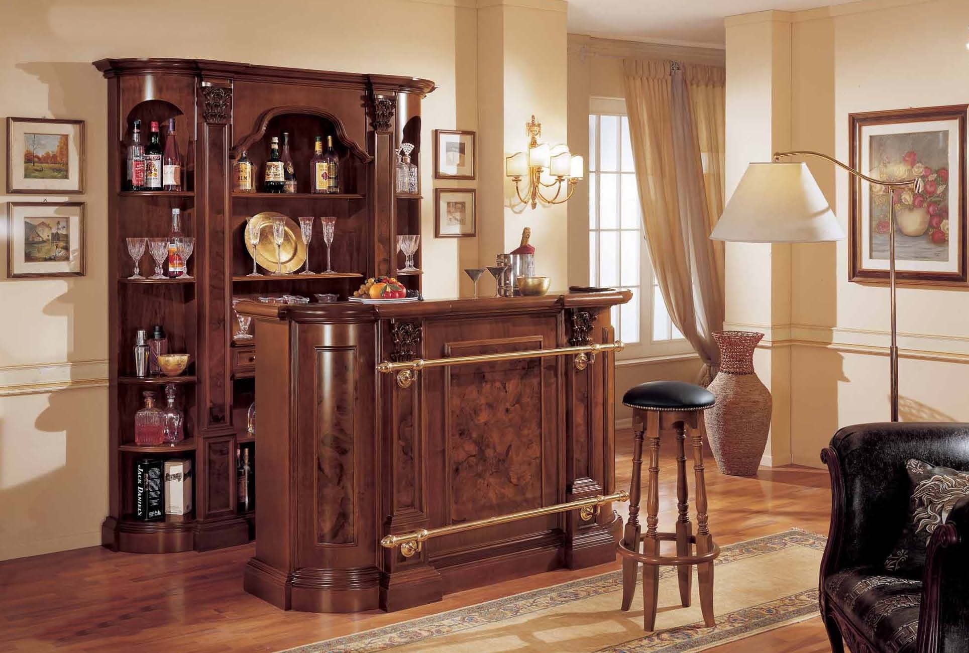 Exquisite European Bar & Cabinet with Luxurious Burlwood Finish – Bar WNL195