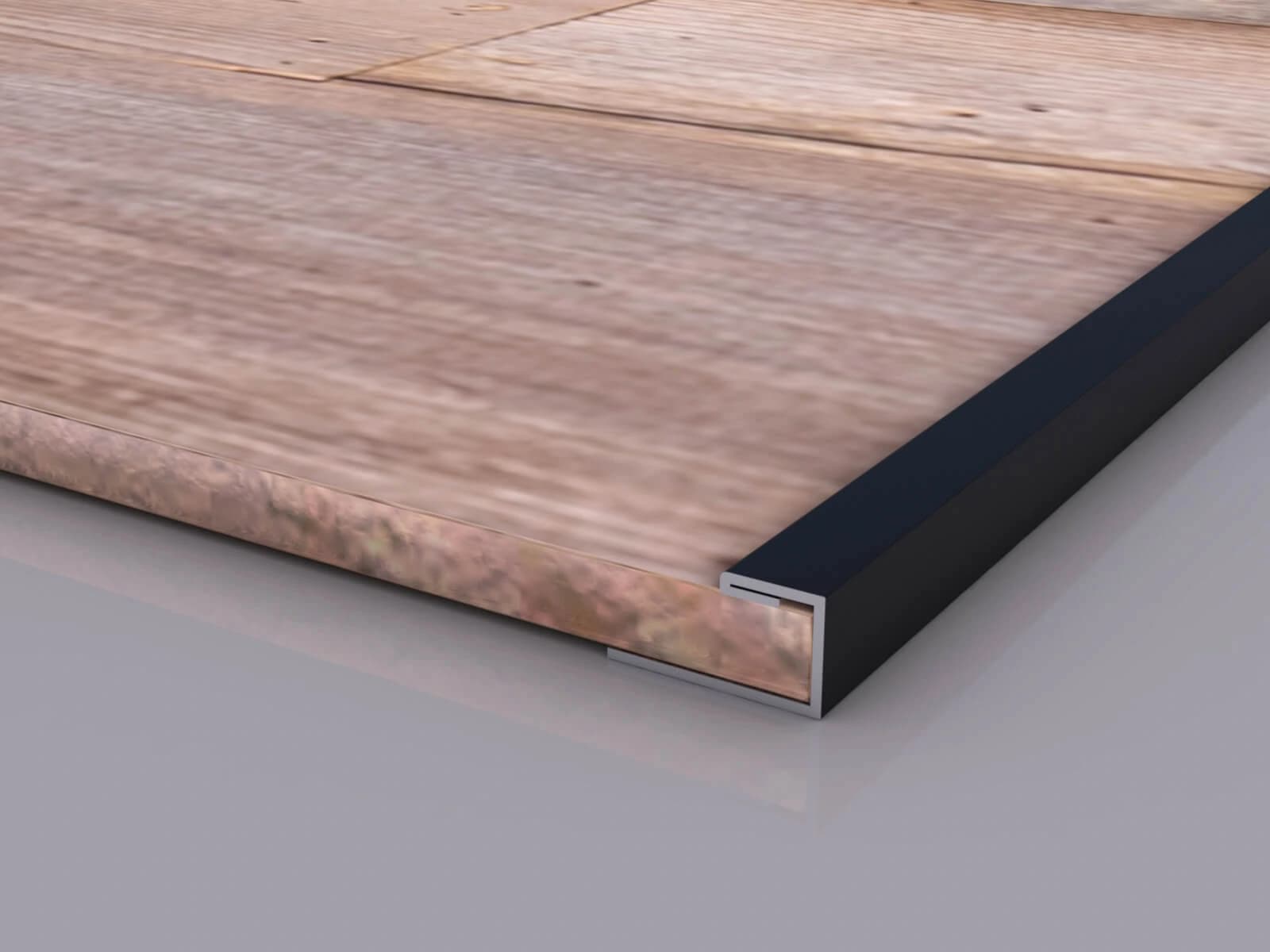 Black Metal Edge Trim for Barn Wood Wall