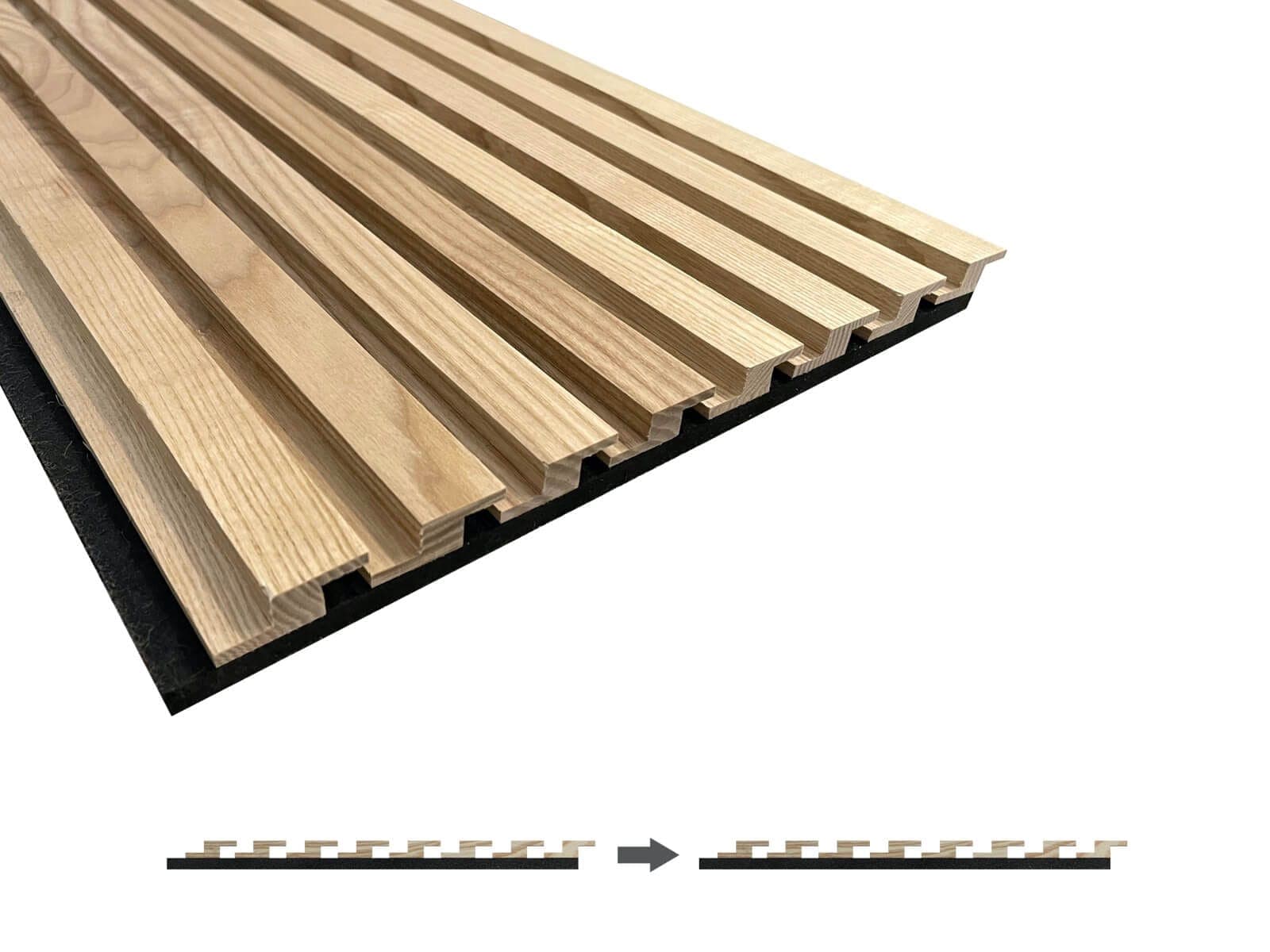 White Ash Fluted Wood Panels (N Shape) - thumbnail 6