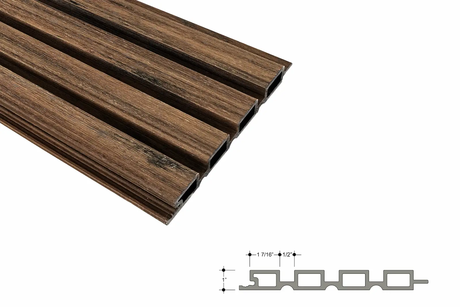 Walnut Exterior Slat Wall Panels - thumbnail 5