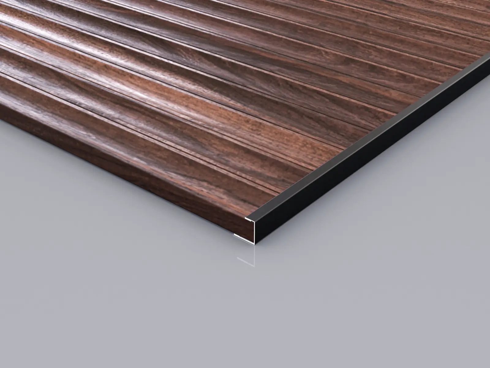 Black Metal Edge Trim for Tambour Wood Panels