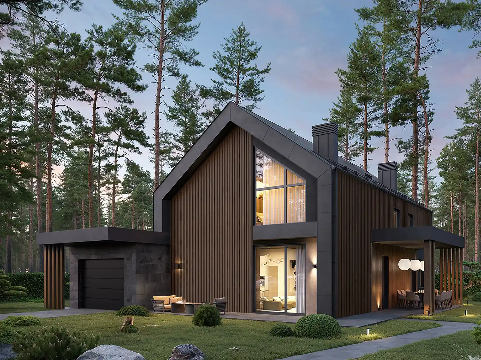 Walnut Exterior Slat Wall Panels - thumbnail 2