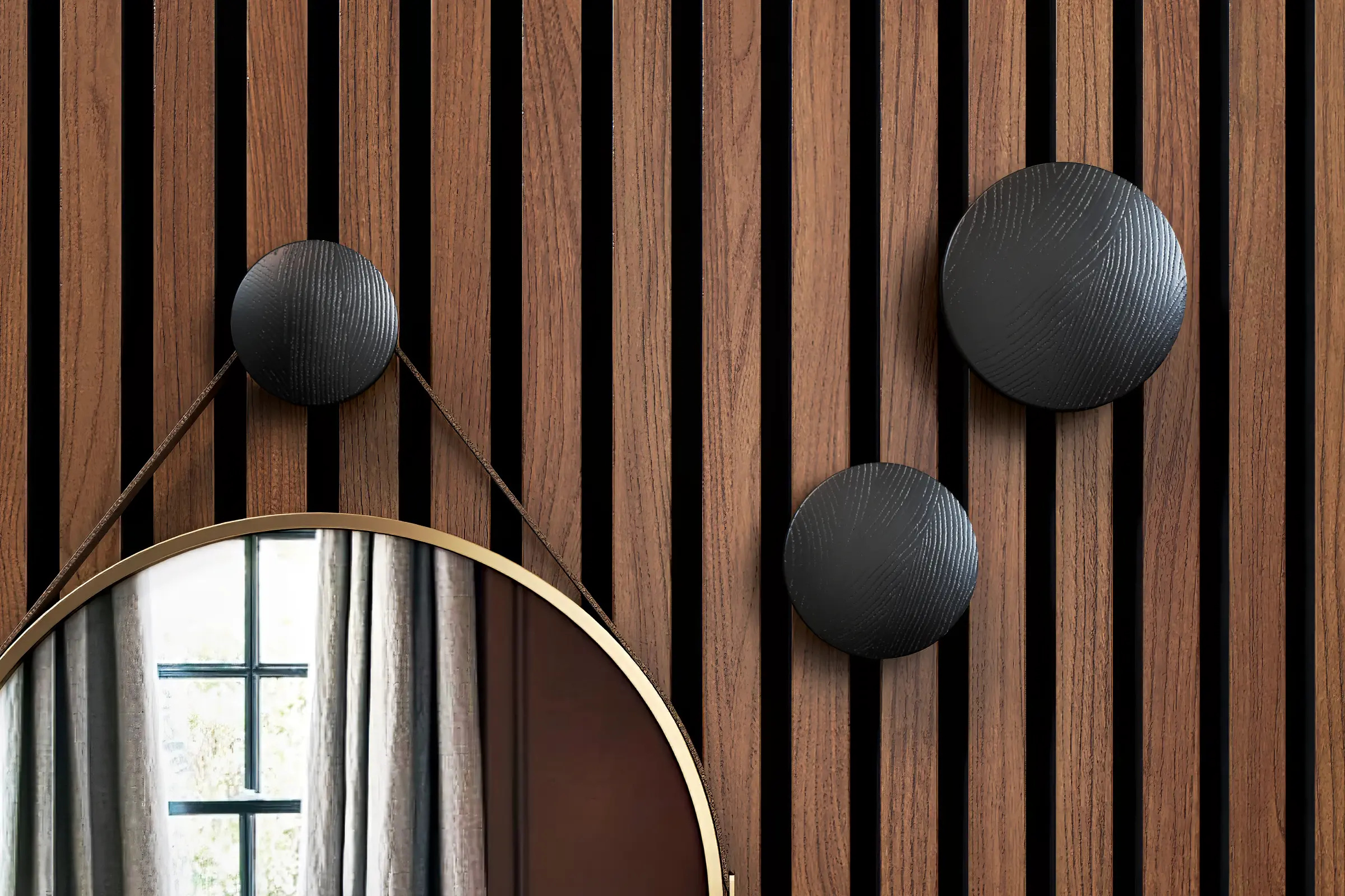 Black Slat Wall Wooden Hanger
