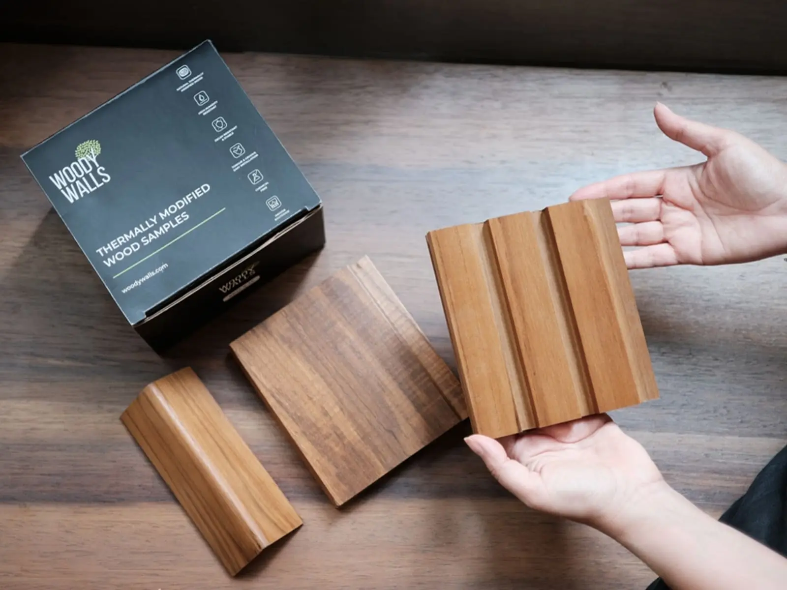 Thermally Modified Teak Wood Cladding Samples - thumbnail 2