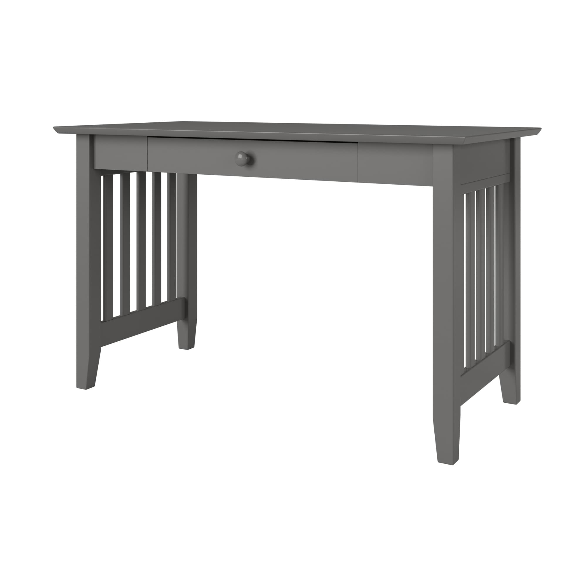 Mission Solid Wood Writing Desk with Drawer in Grey - thumbnail 7