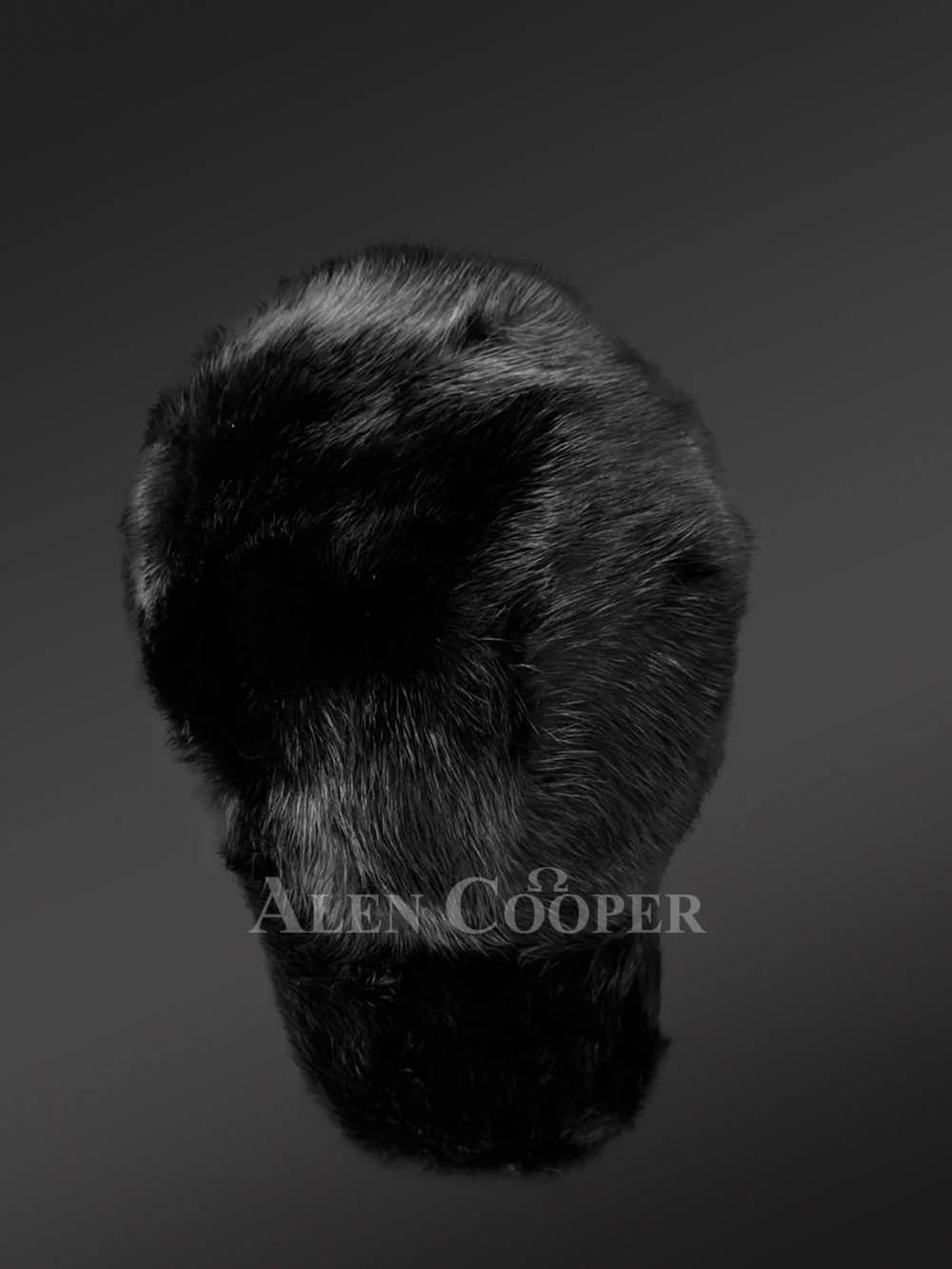 Men’s Black Fullskin Mink Hat - thumbnail 2