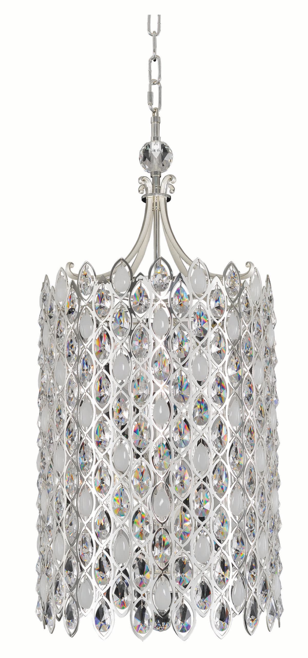 Prive 6 LT 2 Tone Silver/Clear Chandelier Allegri
