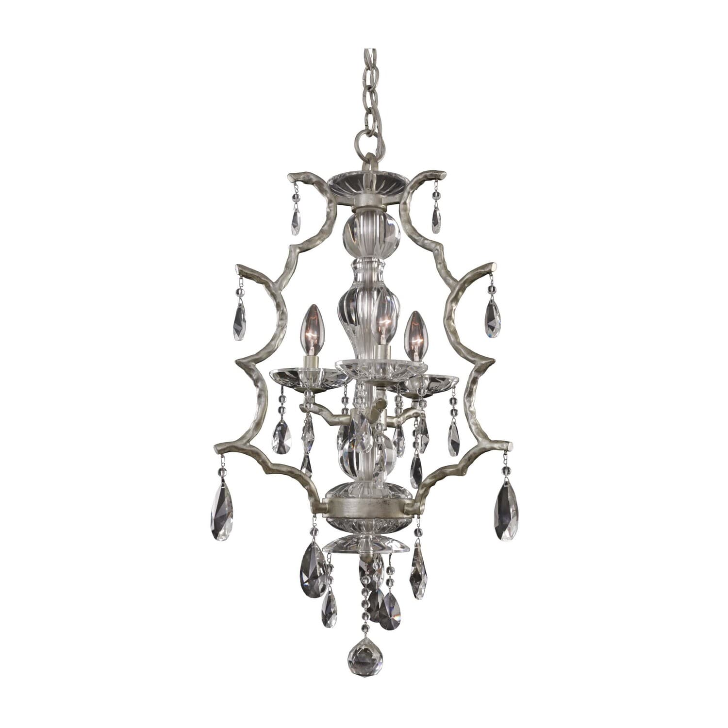 Shorecrest 3 LT Sliver Dollar/Clear Chandelier Allegri