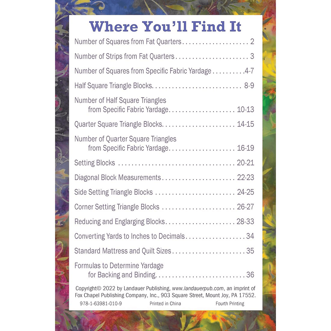 Updated No Math Quilt Charts & Formulas Book - thumbnail 3