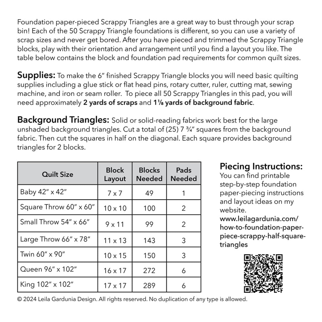 6″ Scrappy Triangle Foundation Paper Piecing Pad - thumbnail 2