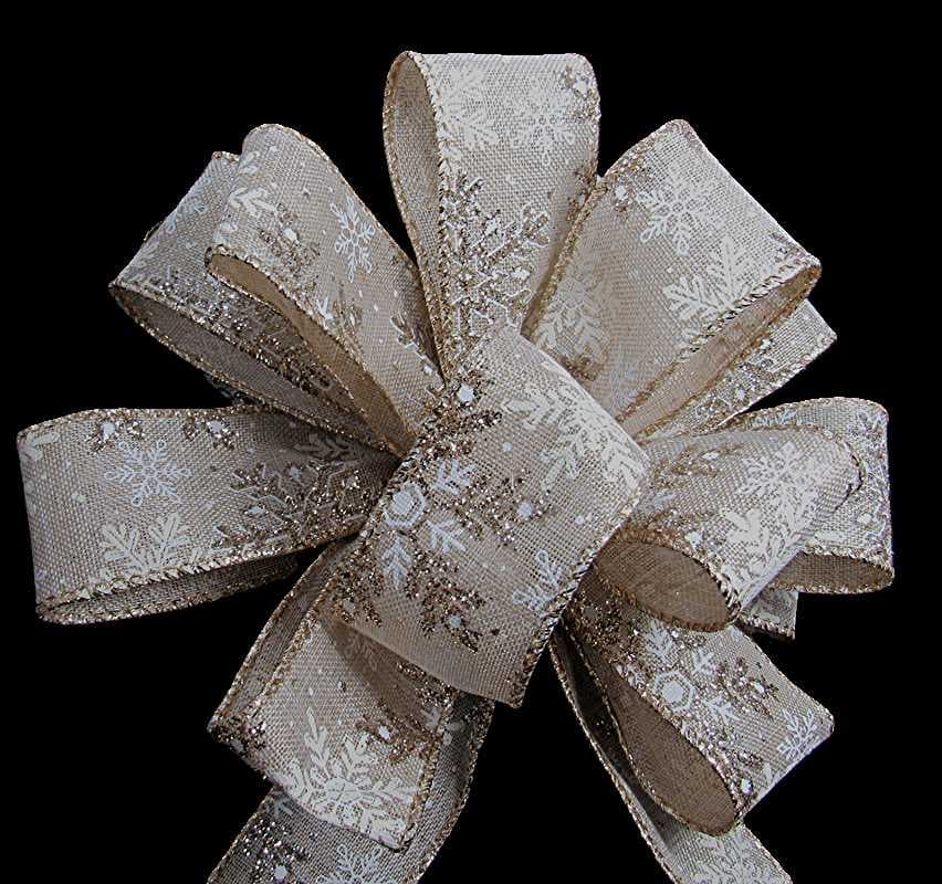 Wired Natural Linen Snowflakes