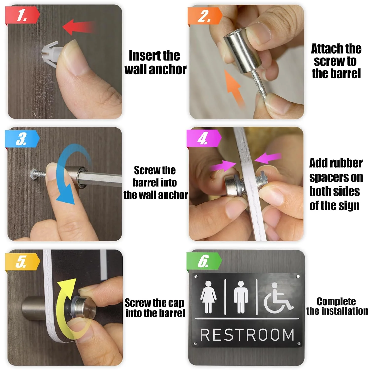 8 Pcs Sign Standoff Advertising Screws - thumbnail 4