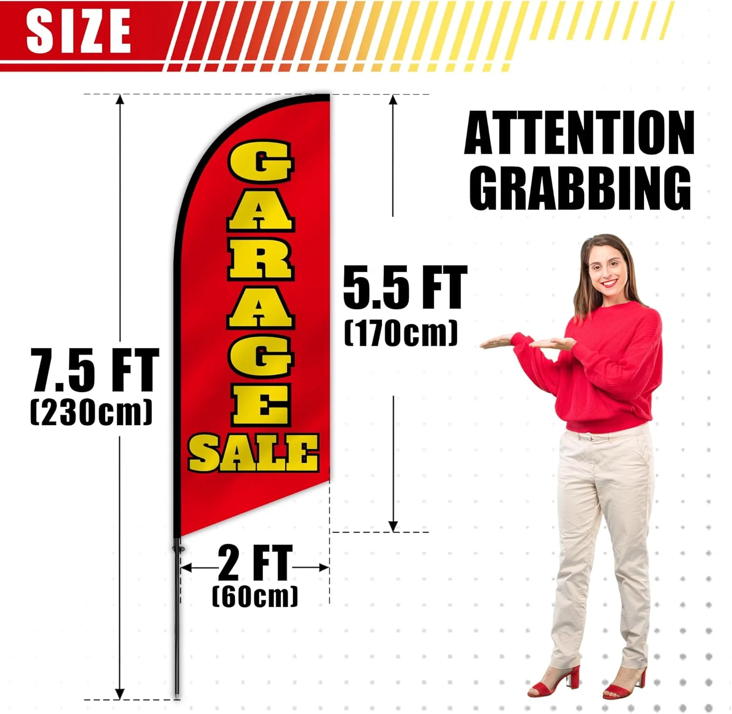 7.5 FT Garage Sale Feather Flag Banner Kit - thumbnail 3