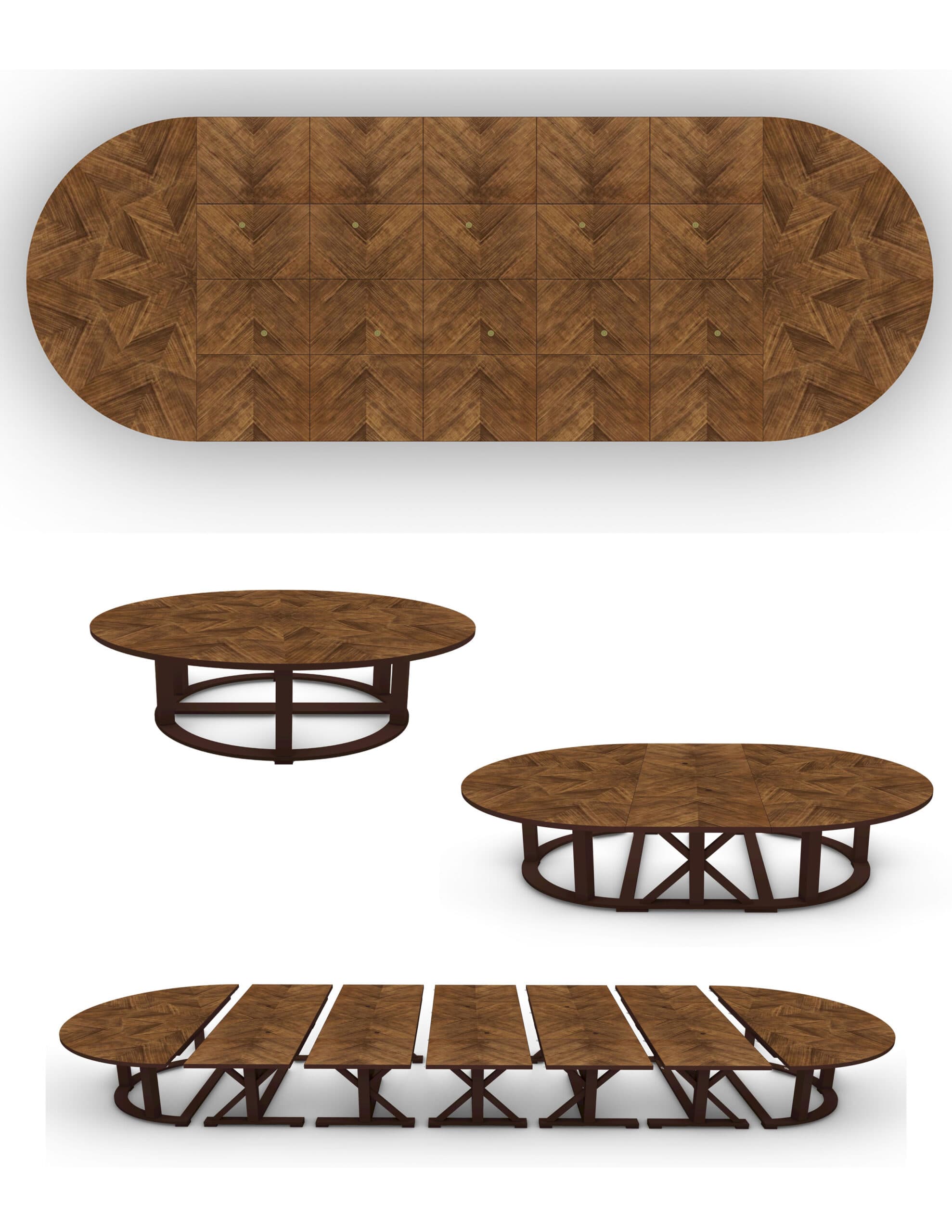 Large Round Modular Dining Table for a Great Room – X Console - thumbnail 10