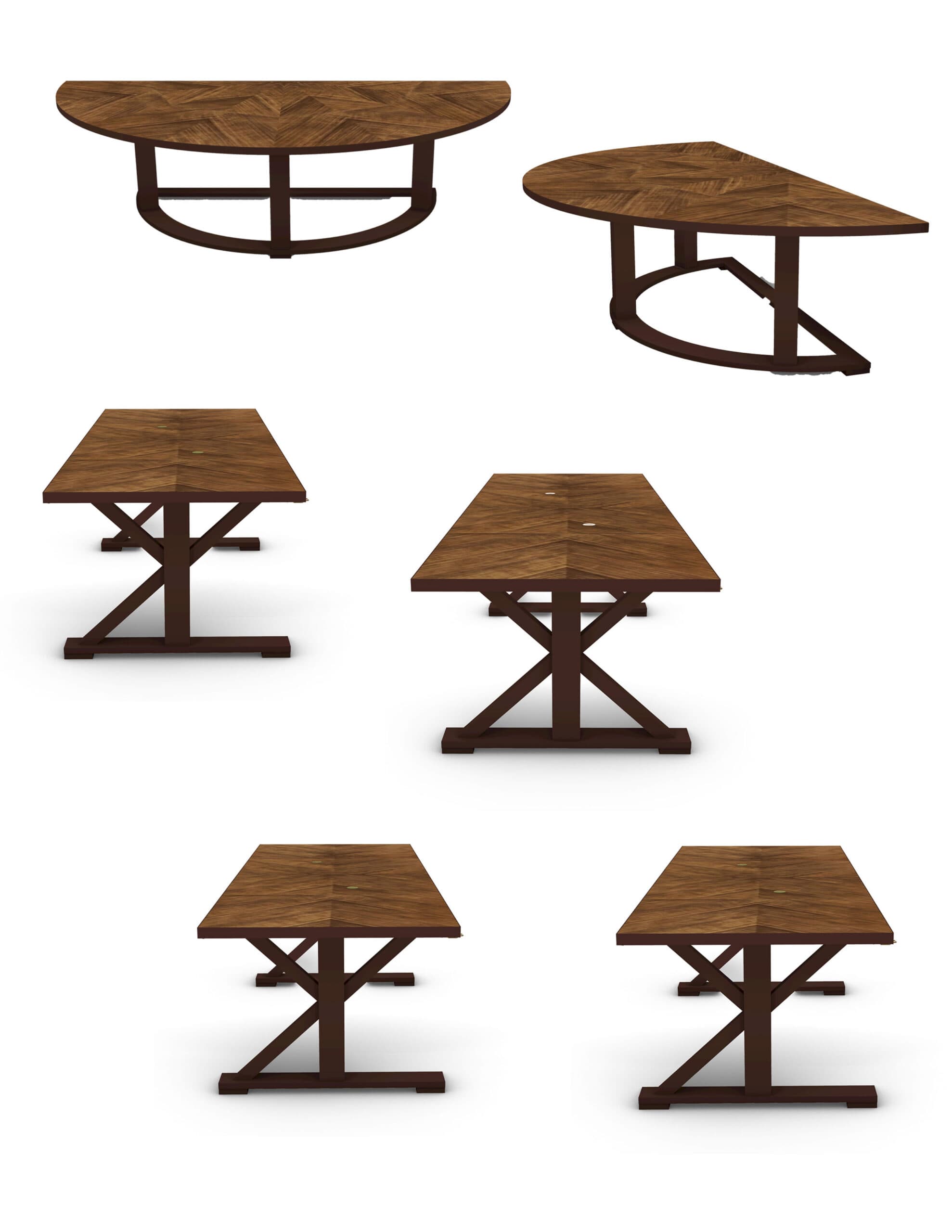 Large Round Modular Dining Table for a Great Room – X Console - thumbnail 8