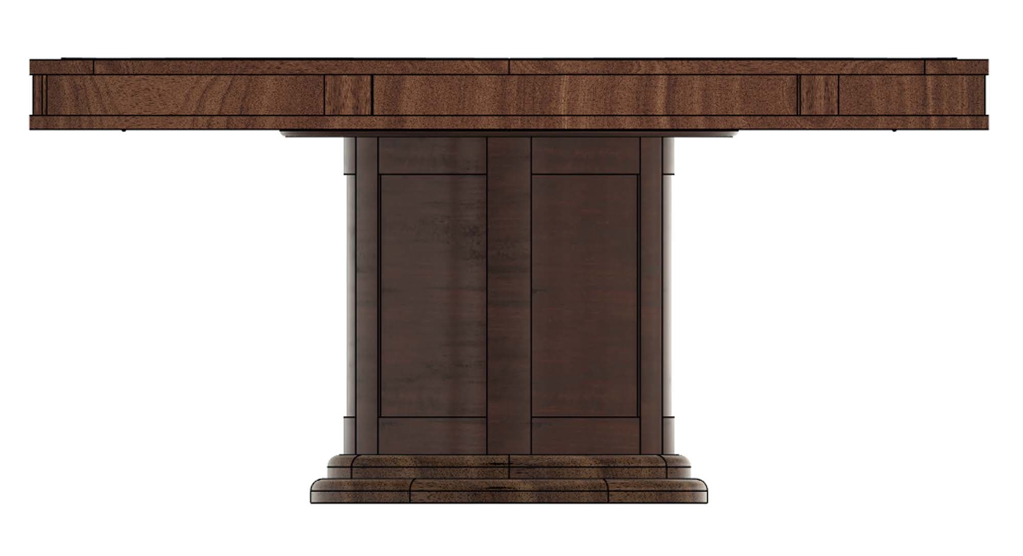 Walnut round expanding Jupe table with rotating apron - thumbnail 3
