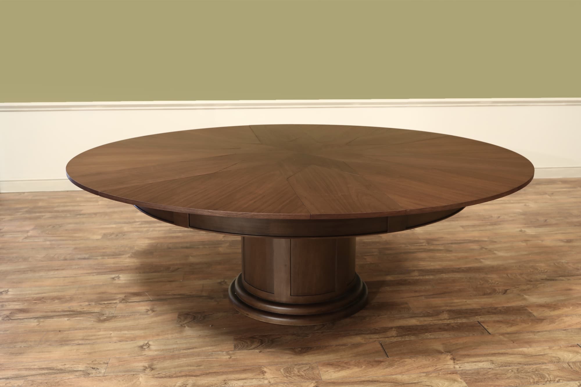Black Walnut Round Expanding Jupe Table with Rotating Apron - thumbnail 4