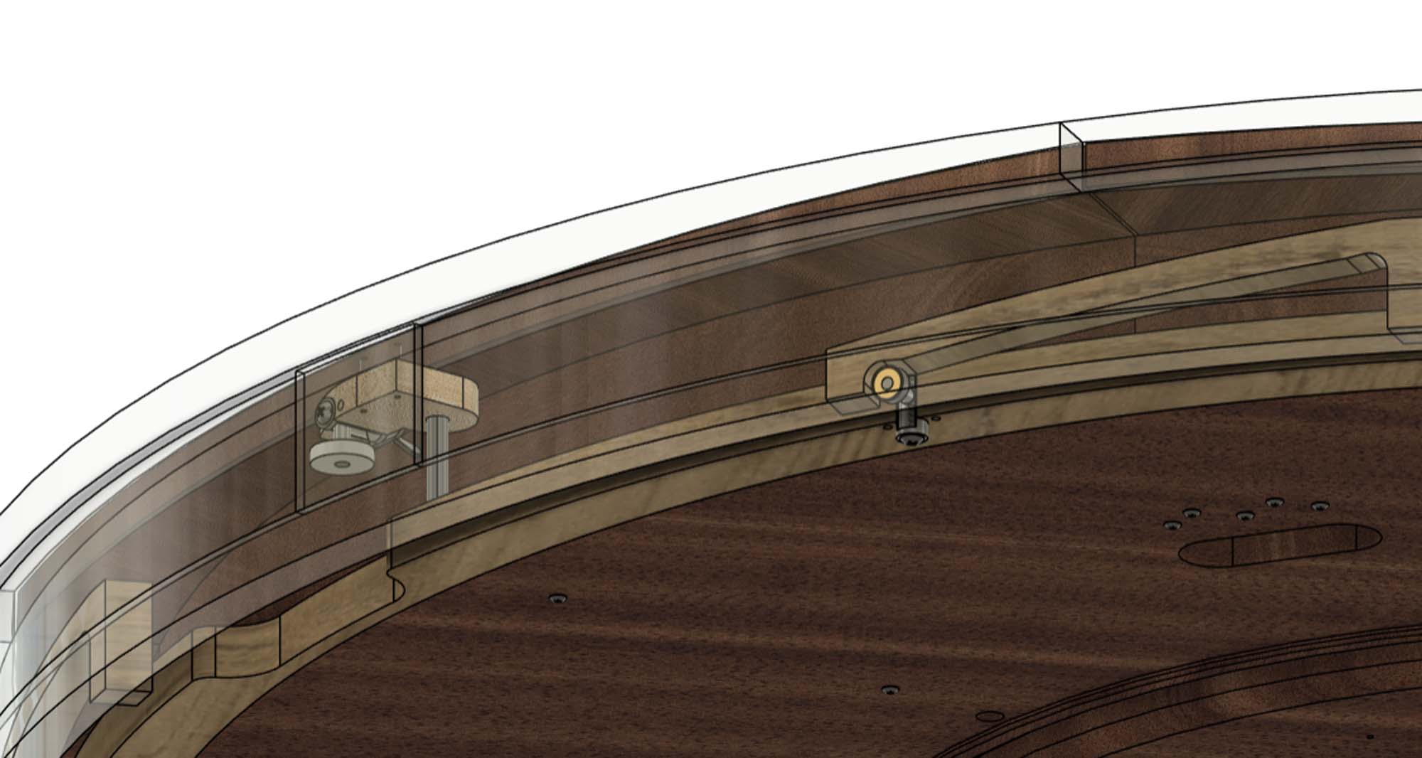 Walnut round expanding Jupe table with rotating apron - thumbnail 4