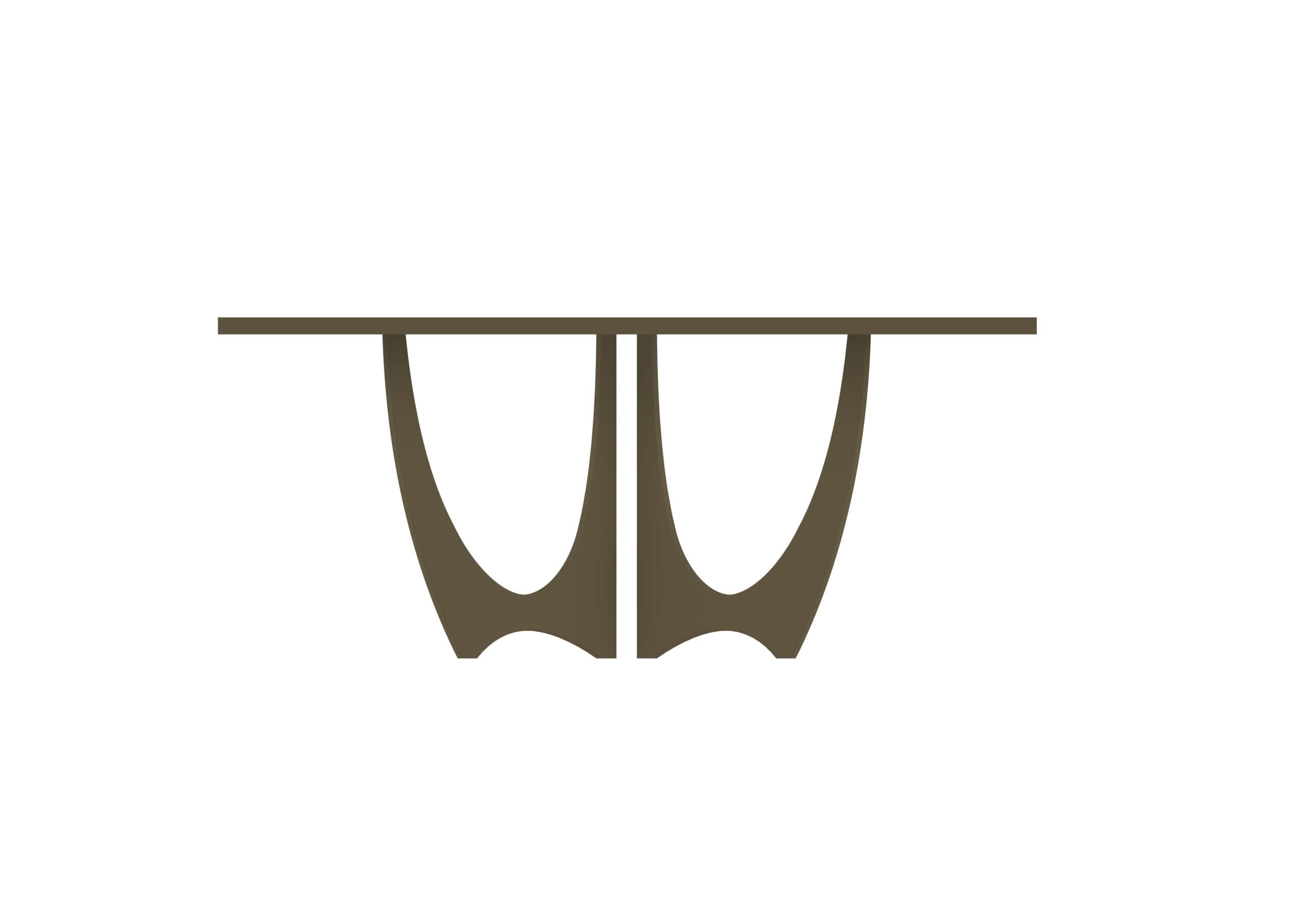 Black Walnut Modular Square Dining Tables with Arched Pedestal Bases-5PC - thumbnail 10