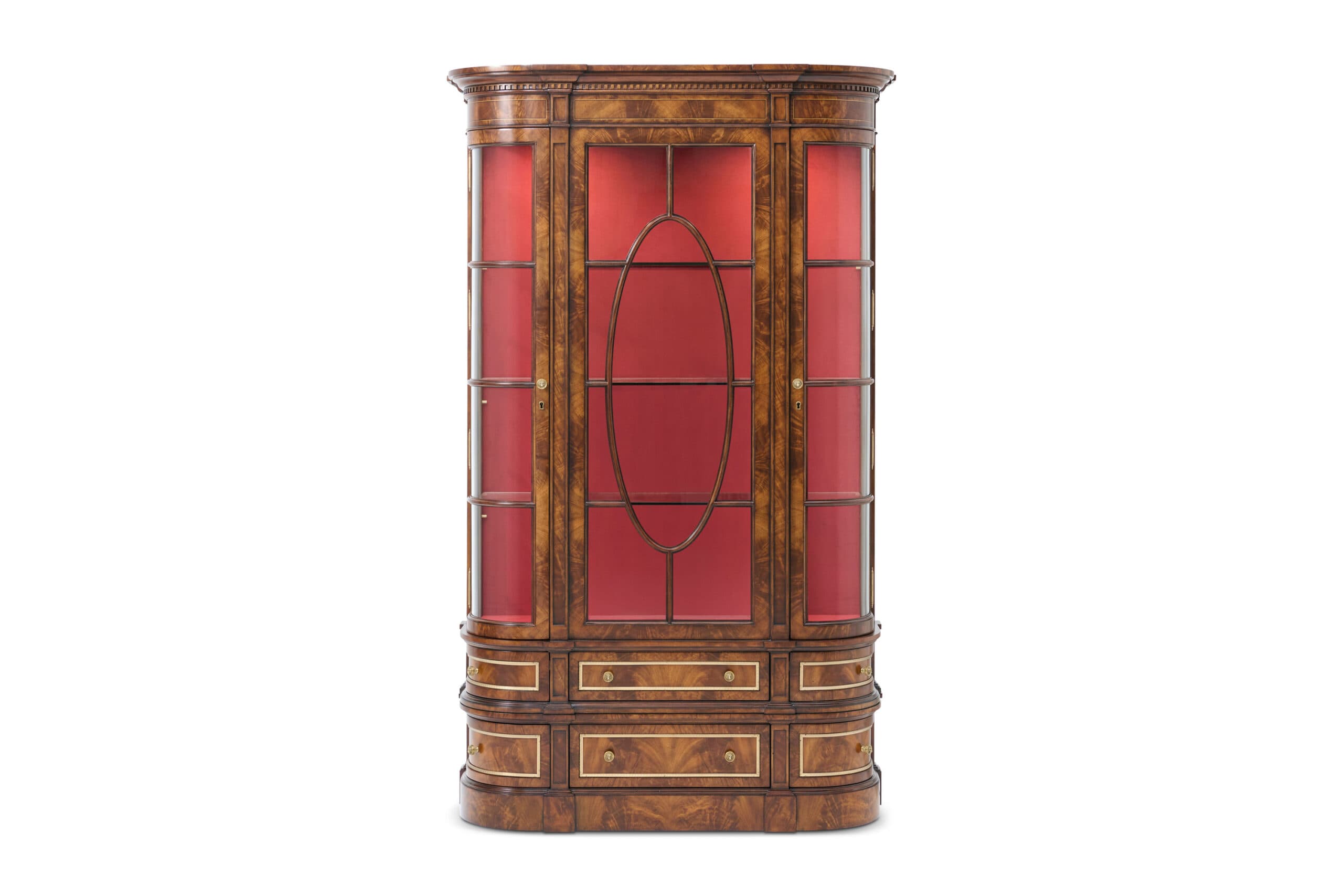 Mahogany Bowfront Display Cabinet with Astragal Glazing