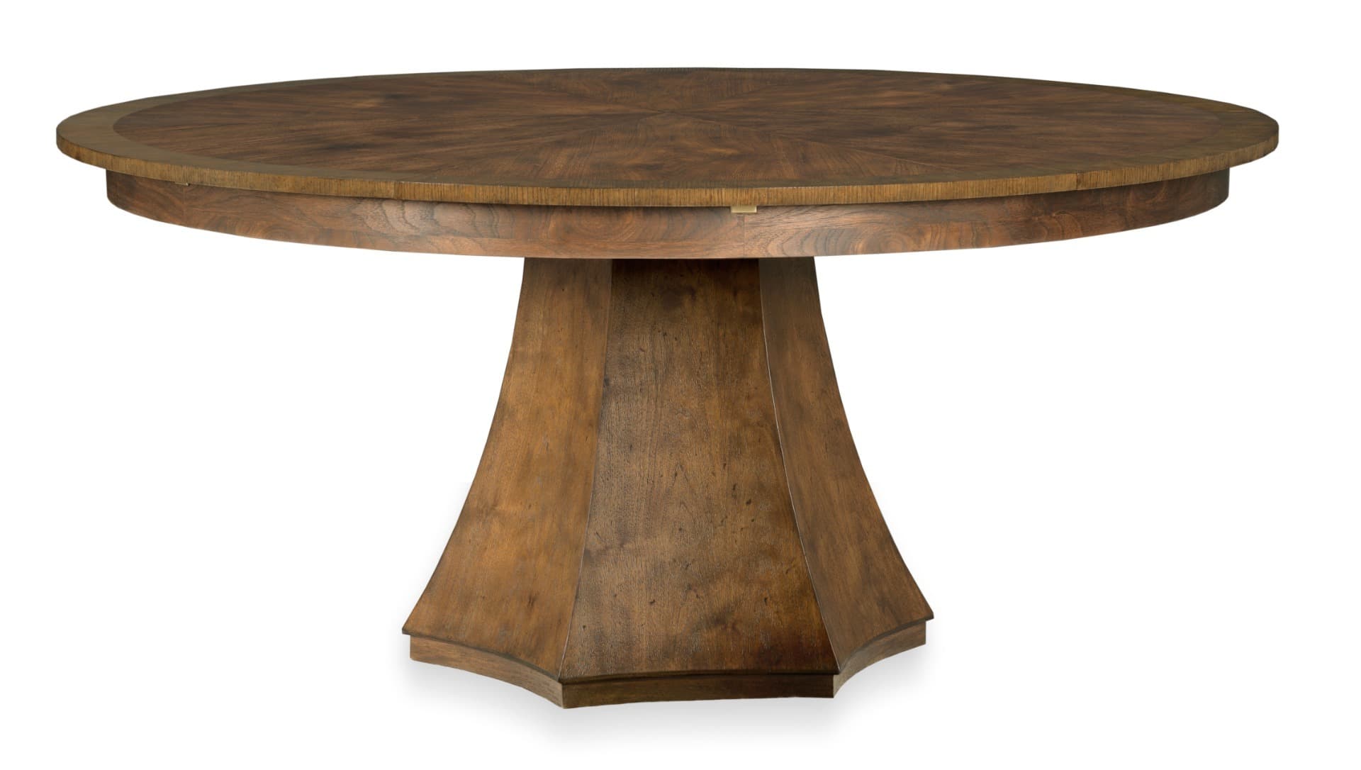 Round Expanding Dining Table with Oak and Walnut Veneer - thumbnail 3