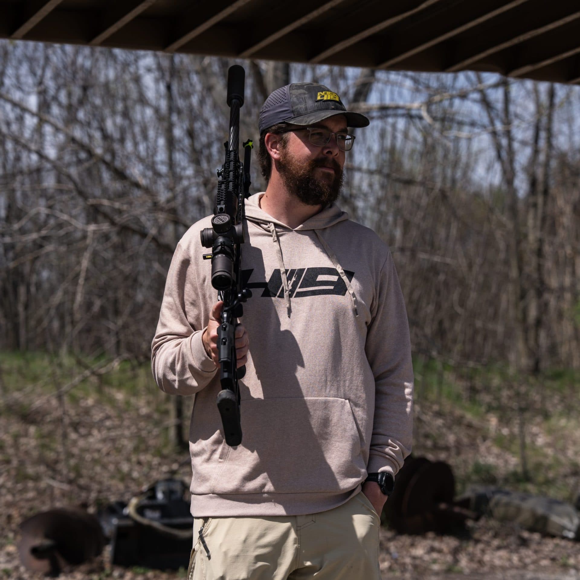 Rifle Logo Hoodie, Desert Tan - thumbnail 4