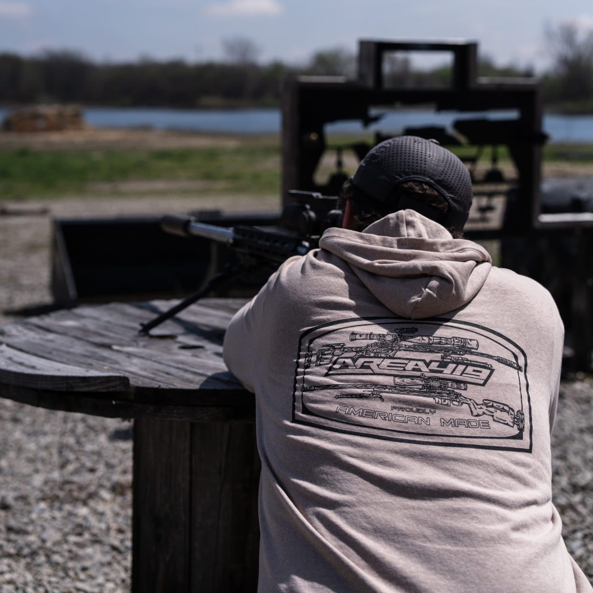 Rifle Logo Hoodie, Desert Tan - thumbnail 3