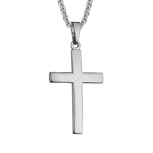 STERLING SILVER CONTOUR CROSS 25MM