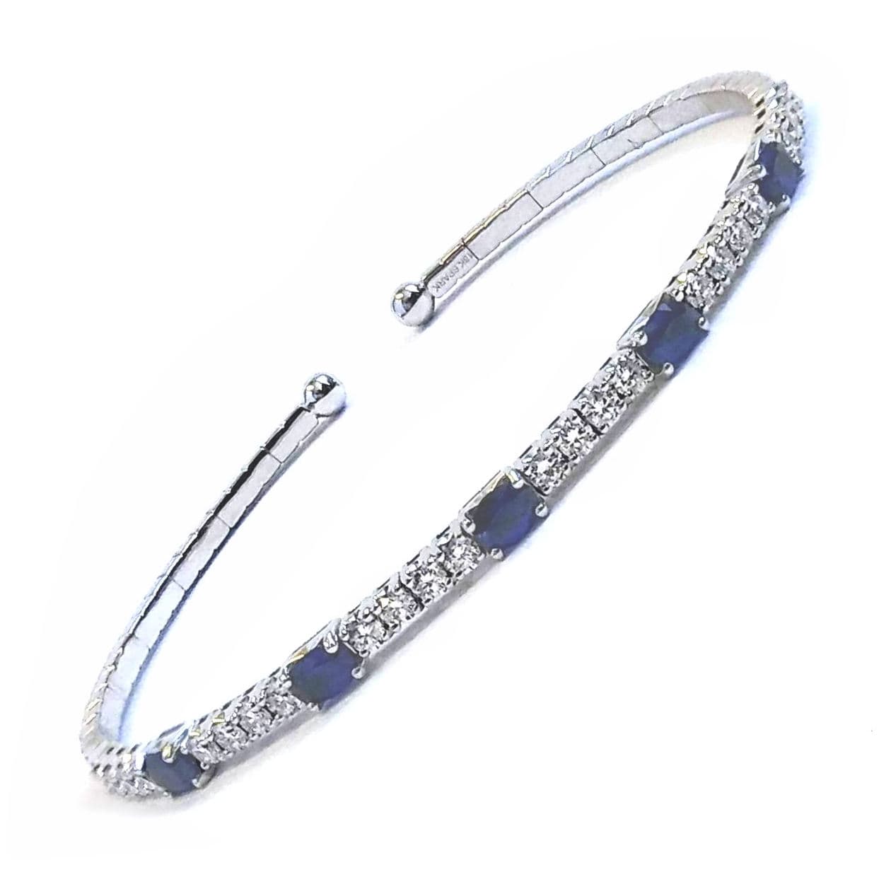 18K WHITE GOLD SAPPHIRE DIAMOND BRACELET
