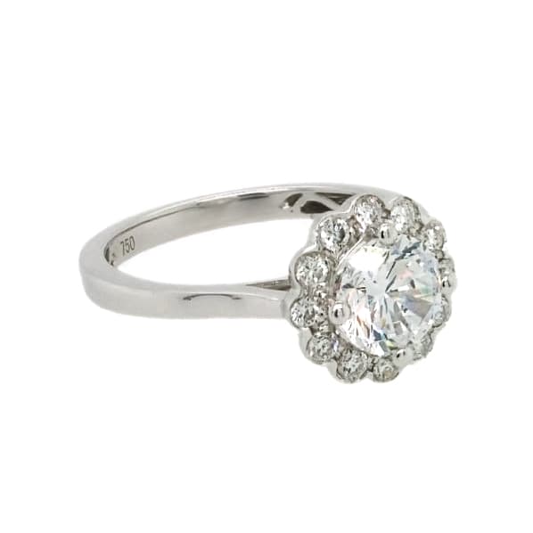 18K WHITE GOLD FLOWER DIAMOND RING MOUNTING - thumbnail 3