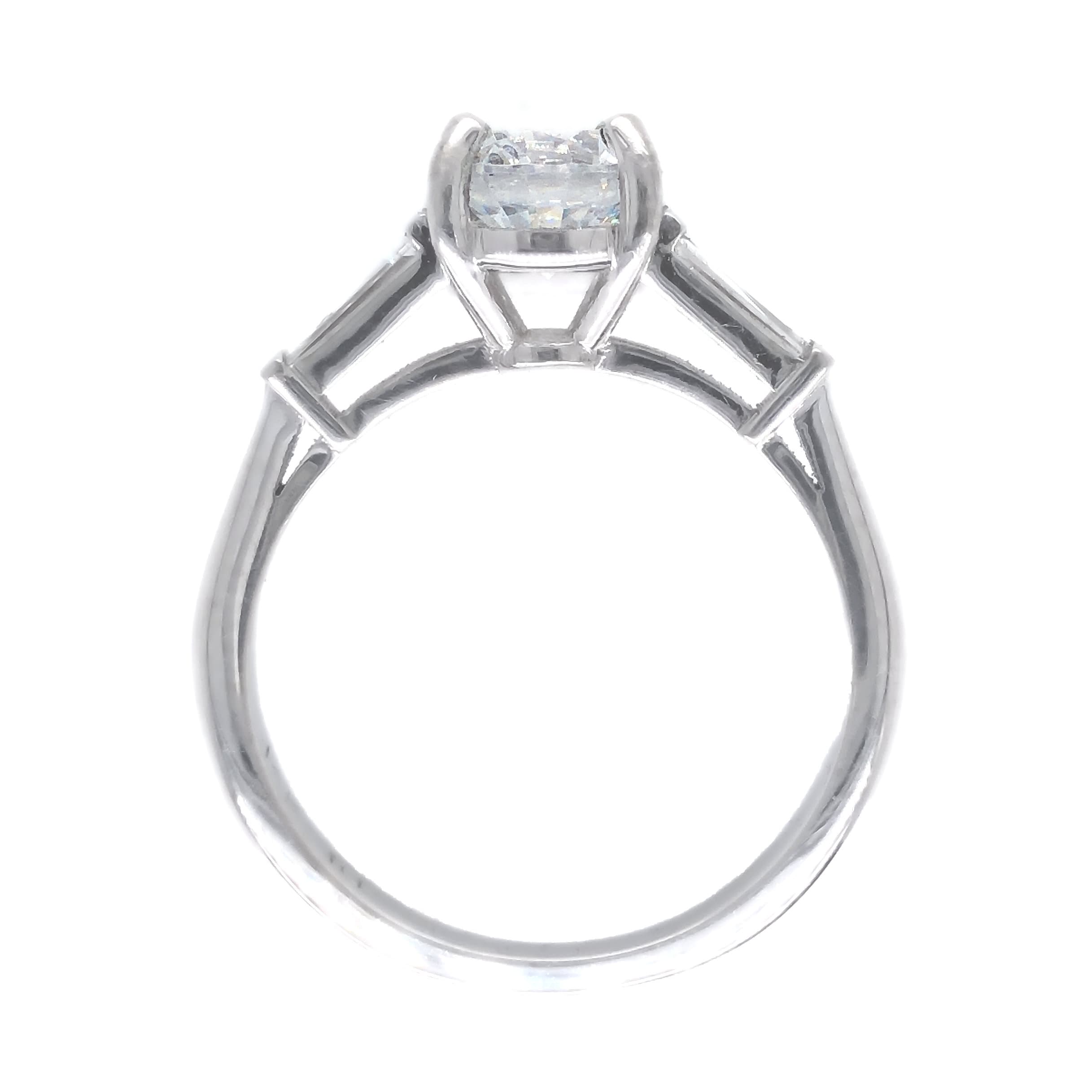 14K WHITE GOLD TAPERED BAGUETTE DIAMOND RING MOUNTING - thumbnail 3