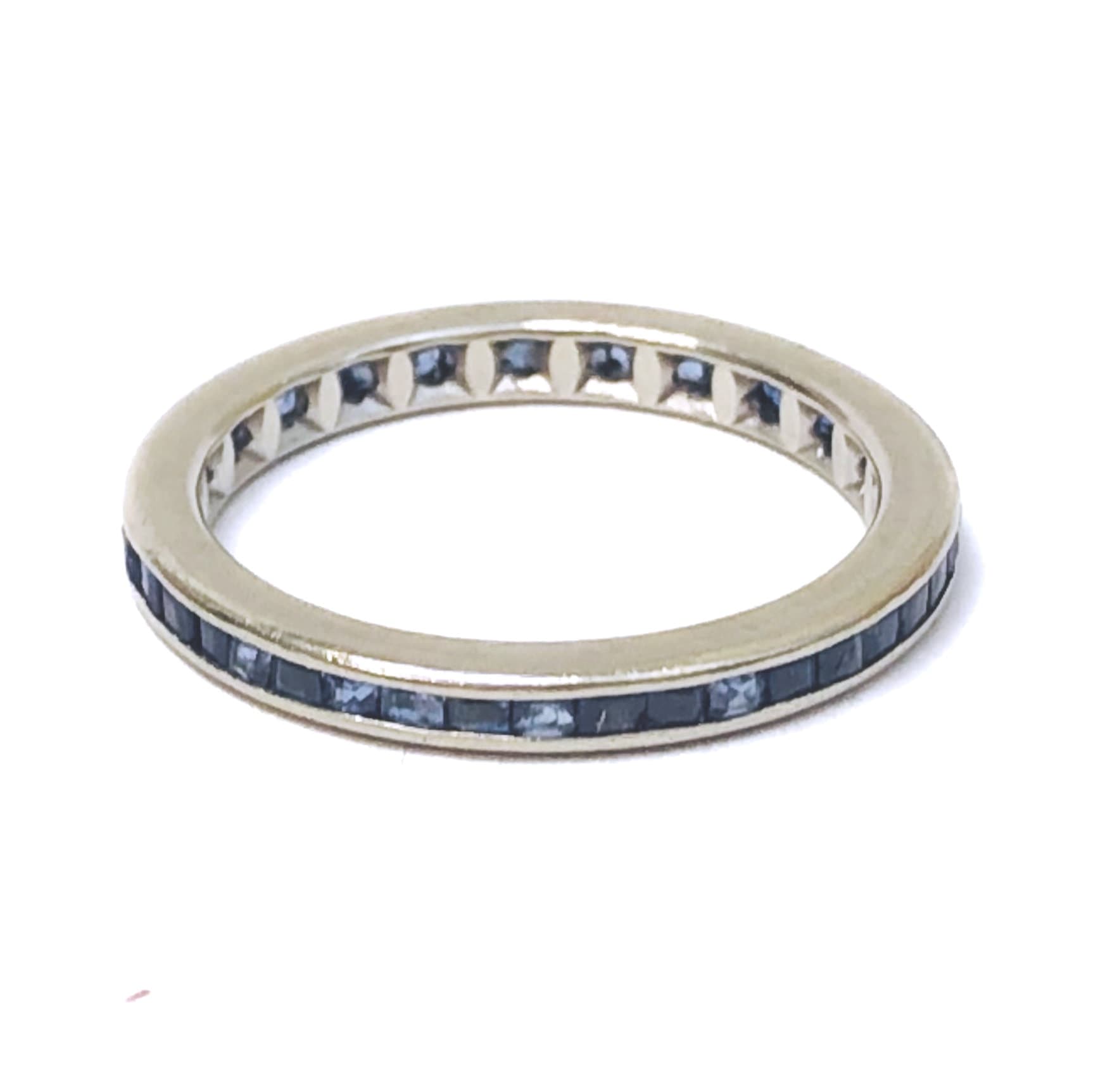 WHITE GOLD VINTAGE SAPPHIRE ETERNITY RING