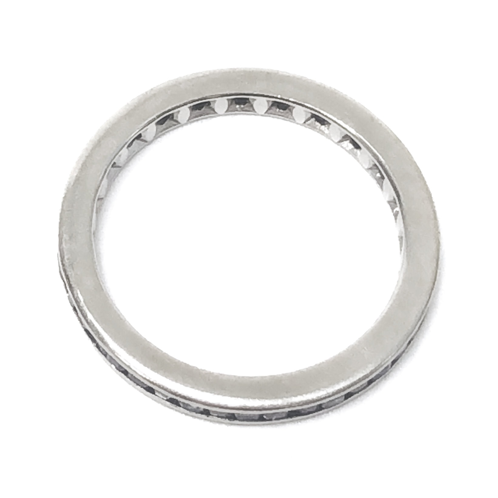 WHITE GOLD VINTAGE SAPPHIRE ETERNITY RING - thumbnail 2
