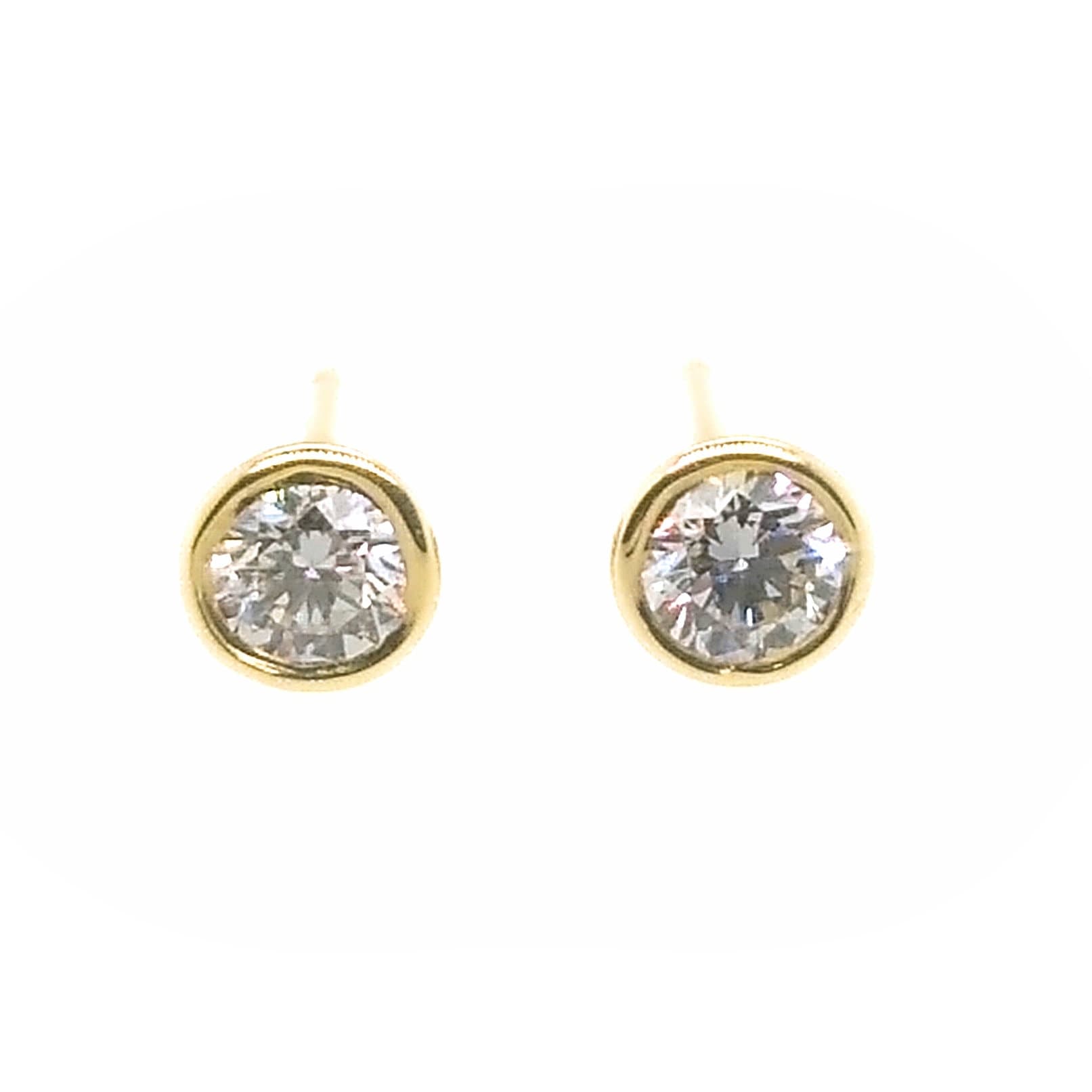 14K YELLOW GOLD DIAMOND STUD EARRINGS