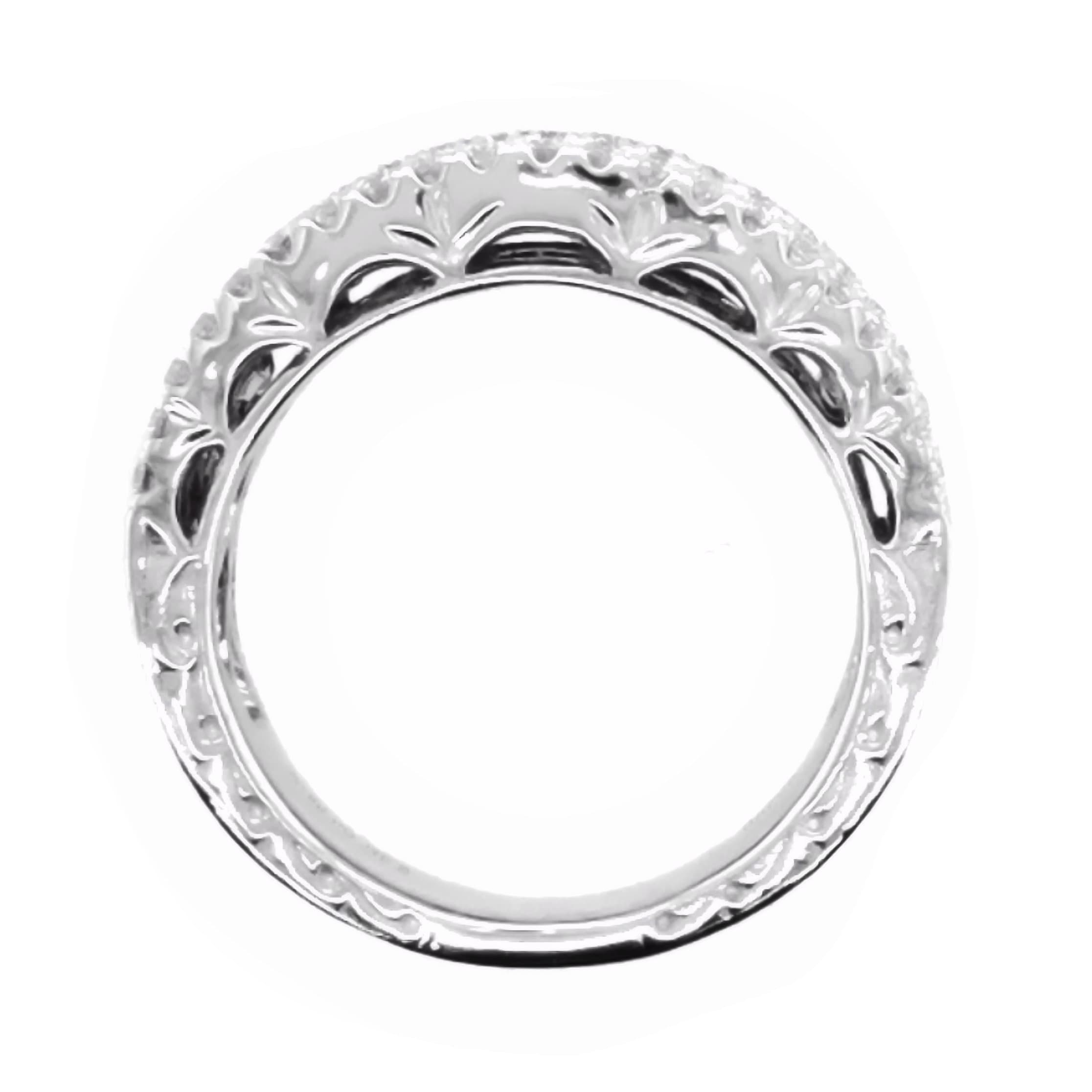 18K WHITE GOLD 5 TIER DIAMOND RUBY RING - thumbnail 4