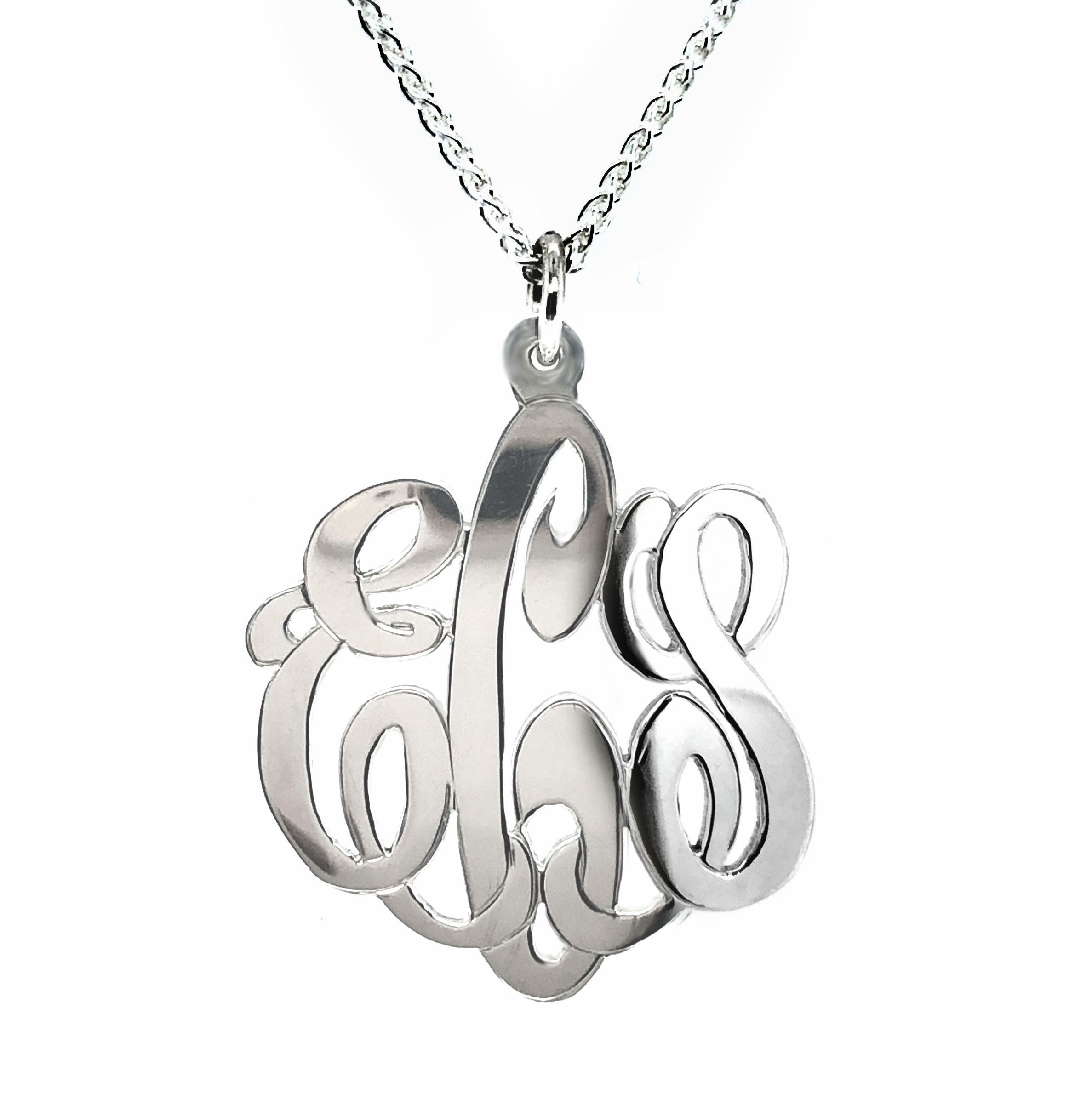 STERLING SILVER MONOGRAM PENDANT
