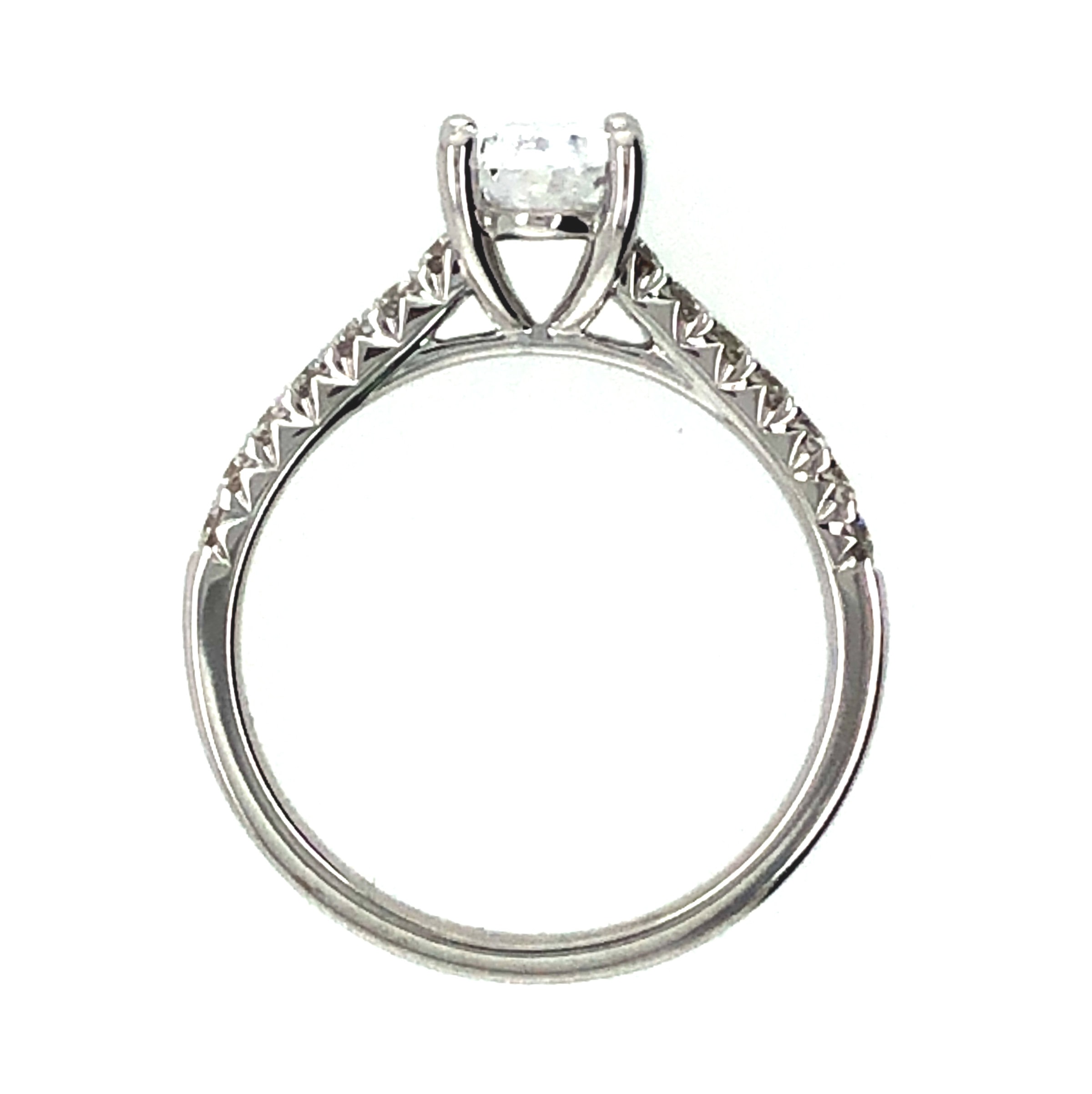 WHITE GOLD DIAMOND RING MOUNTING FOR OVAL CENTER - thumbnail 3