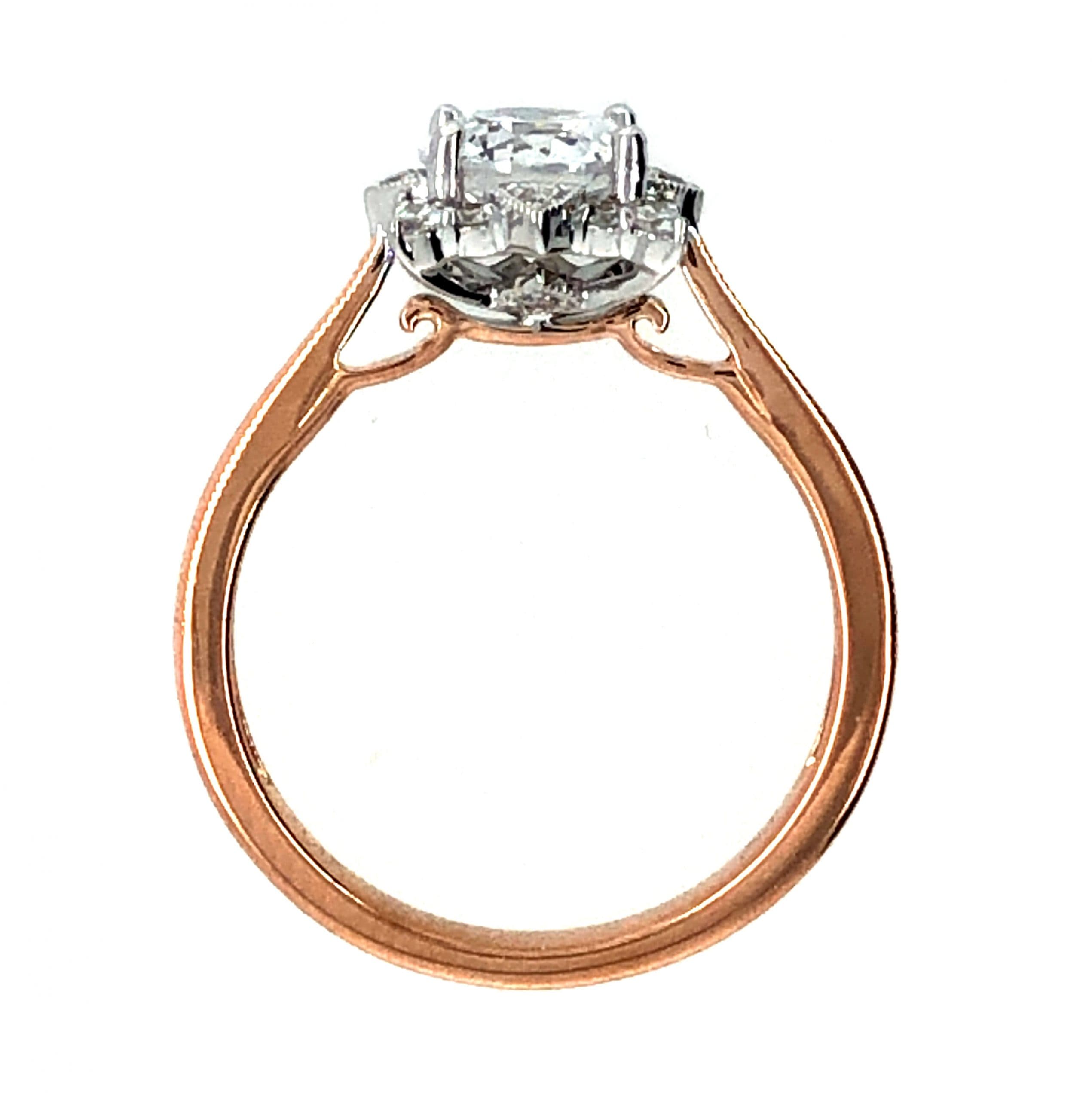 ROSE & WHITE GOLD DIAMOND RING MOUNTING - thumbnail 3