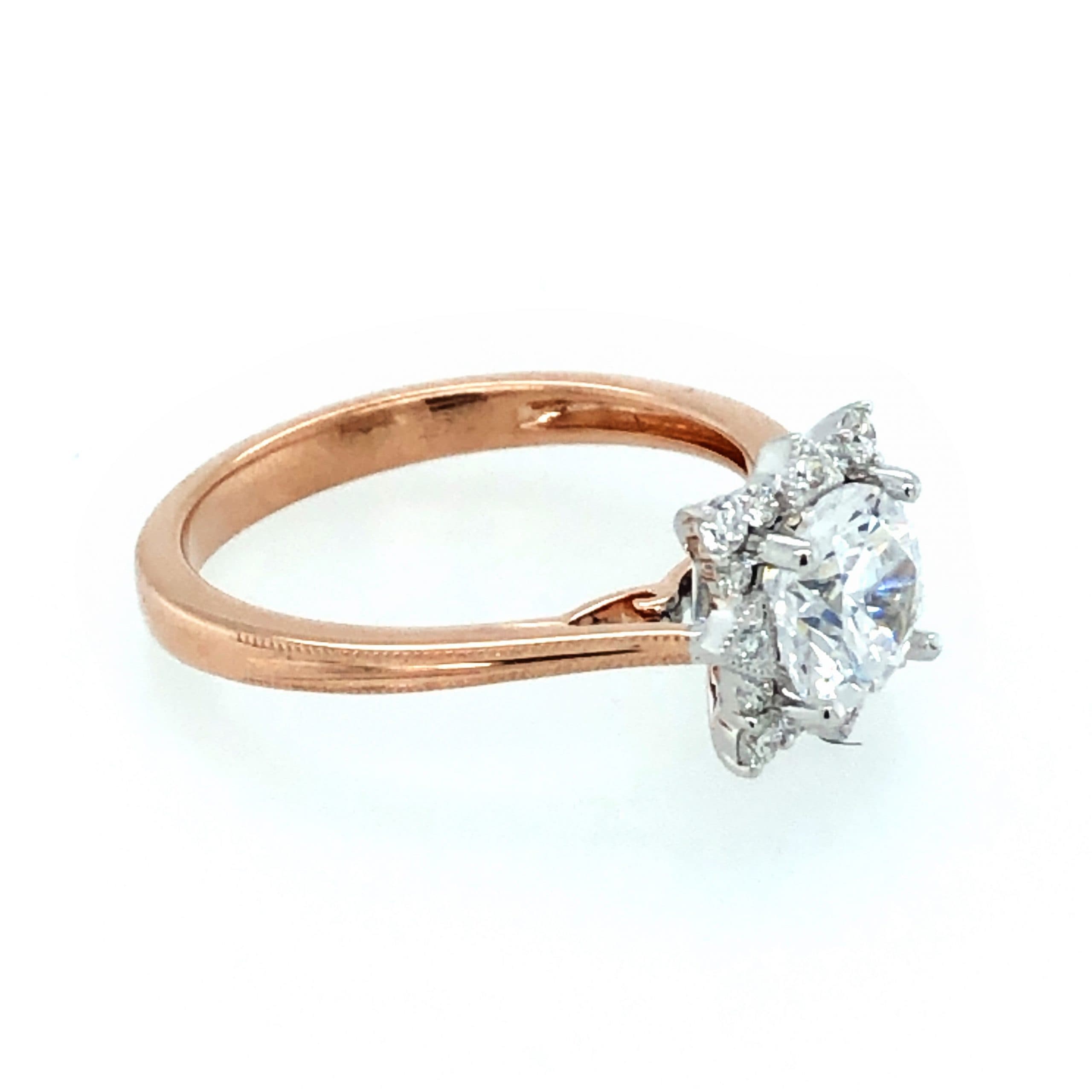 ROSE & WHITE GOLD DIAMOND RING MOUNTING - thumbnail 2