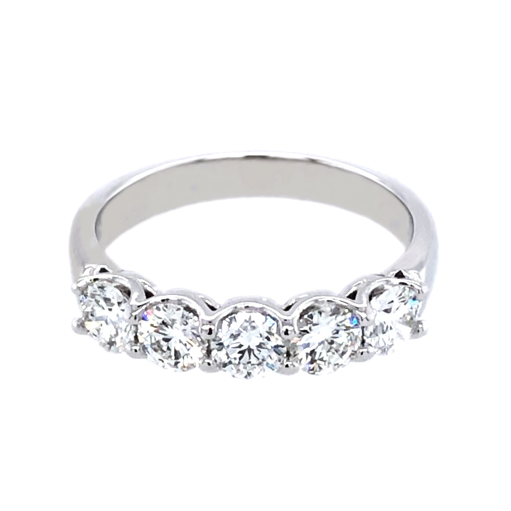WHITE GOLD 5 DIAMOND WEDDING RING