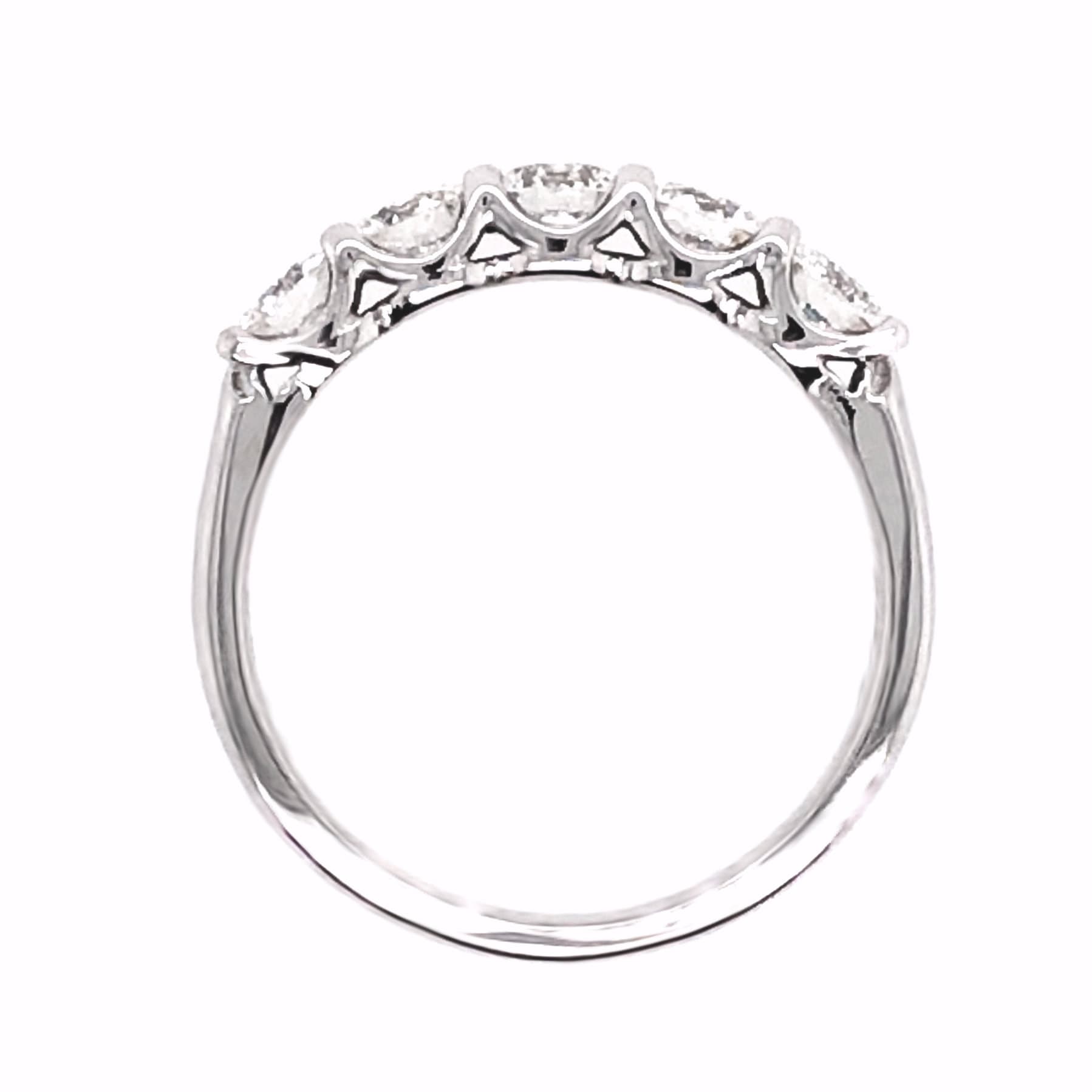 WHITE GOLD 5 DIAMOND WEDDING RING - thumbnail 3