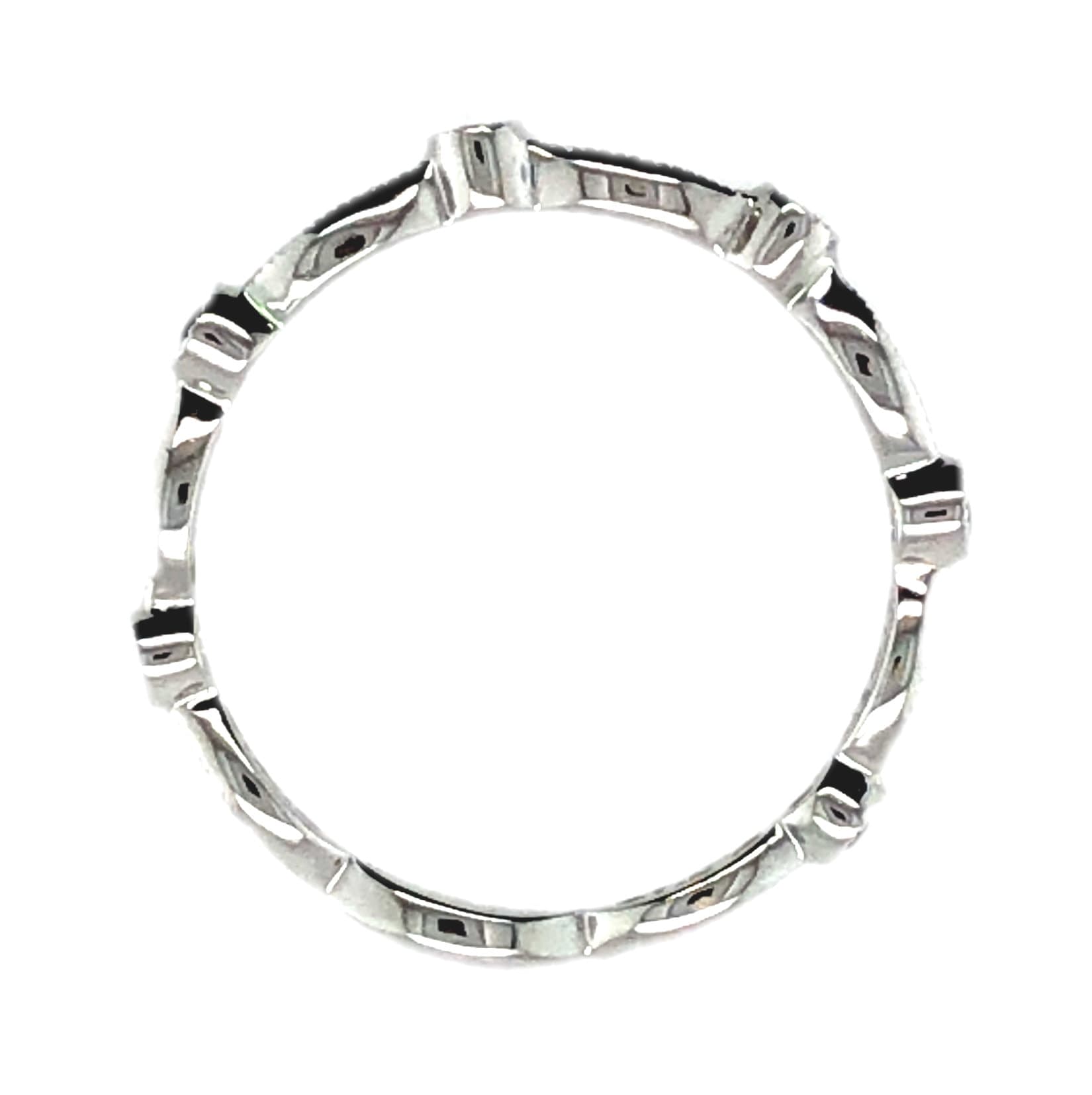 18K WHITE GOLD DIAMOND SAPPHIRE RING - thumbnail 2