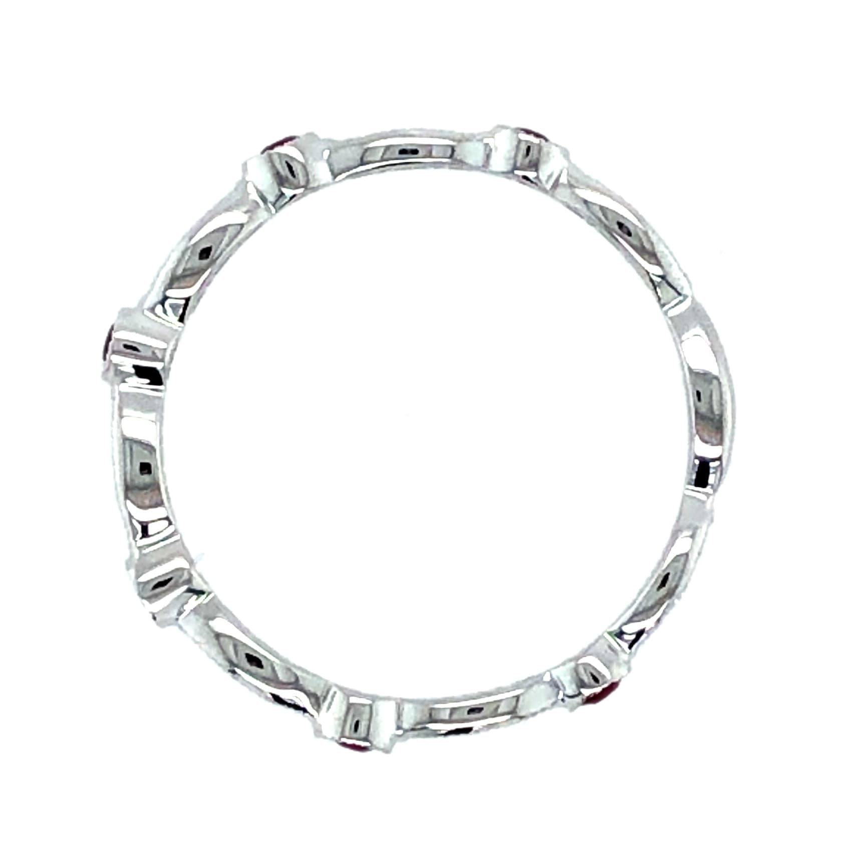 18K WHITE GOLD DIAMOND RUBY ETERNITY RING - thumbnail 2