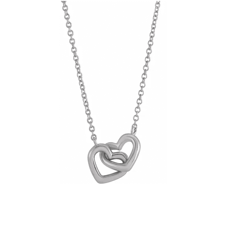 STERLING INTERLOCKING HEARTS NECKLACE