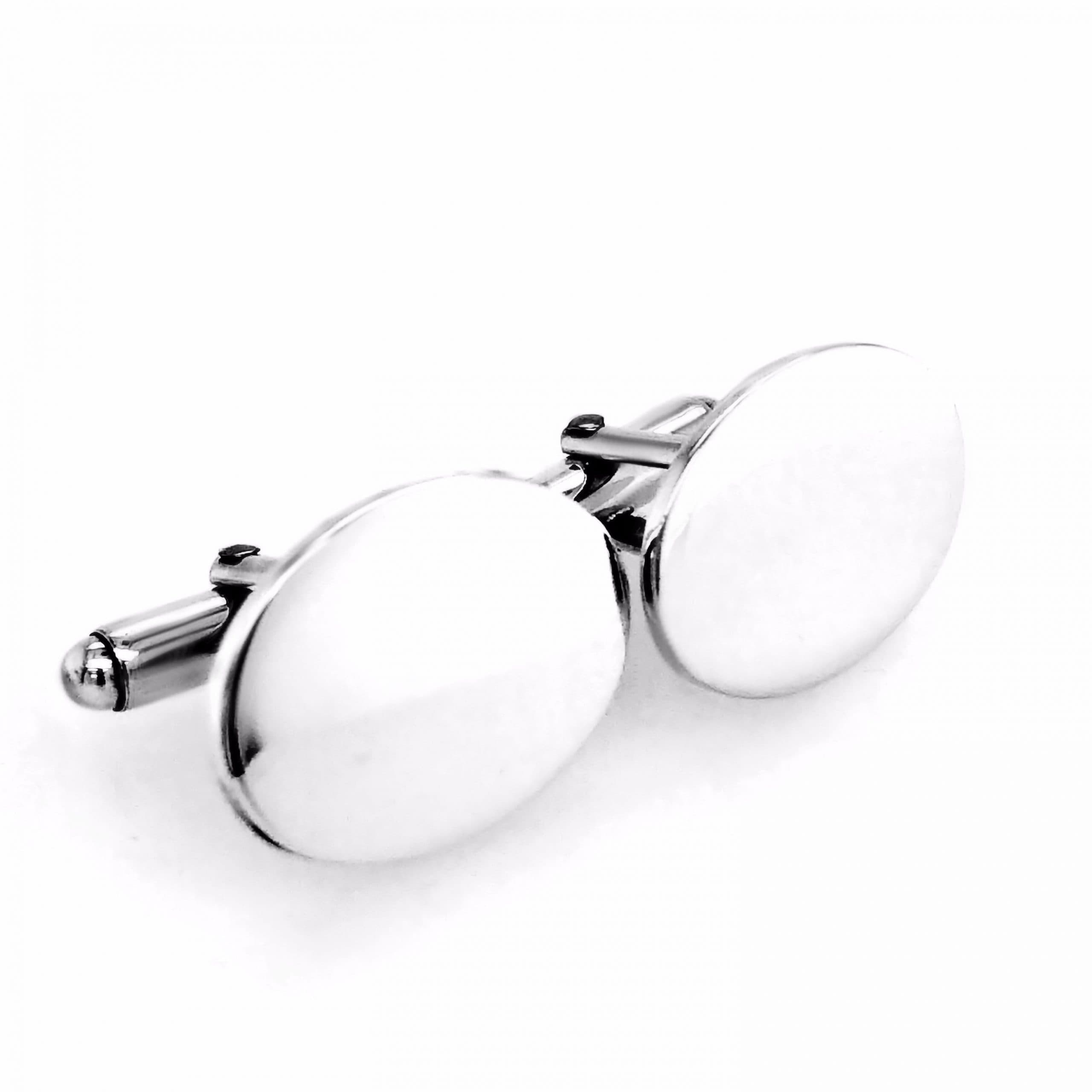 STERLING SILVER OVAL CUFF LINKS