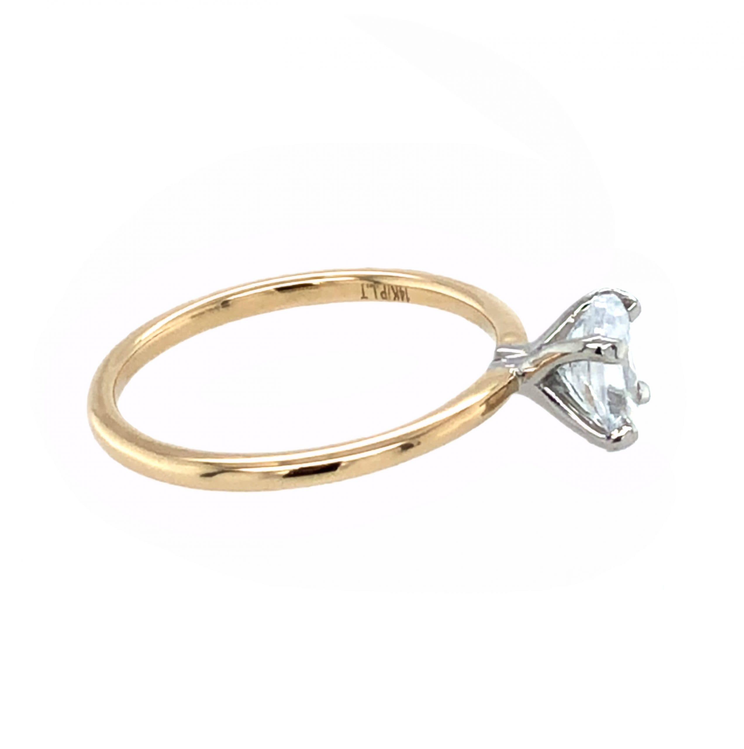 YELLOW GOLD & PLATINUM SOLITAIRE RING MOUNTING - thumbnail 2