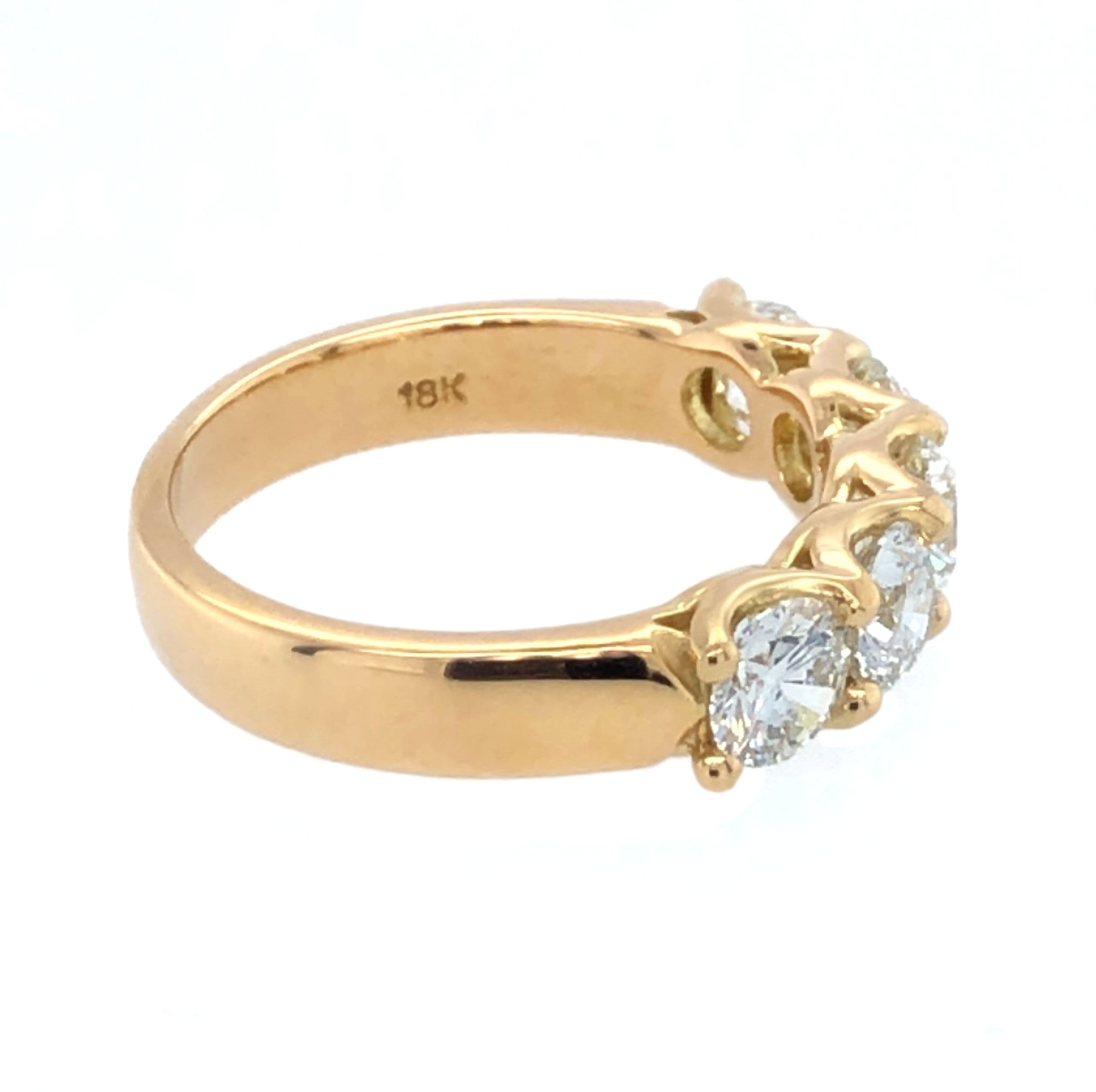 YELLOW GOLD 5 DIAMOND WEDDING RING - thumbnail 2