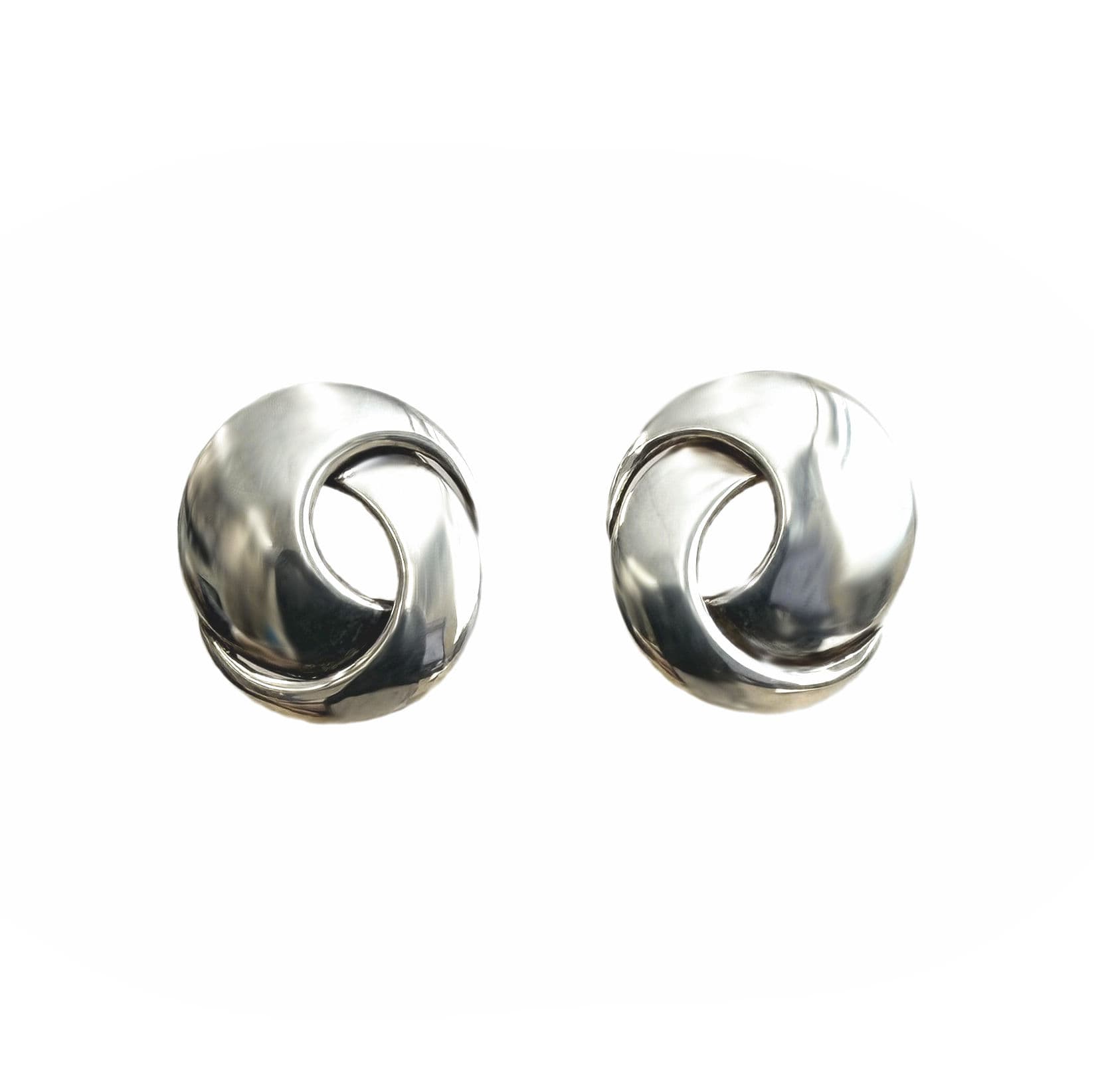 STERLING SILVER OVERLAPPING CIRCLES EARRINGS