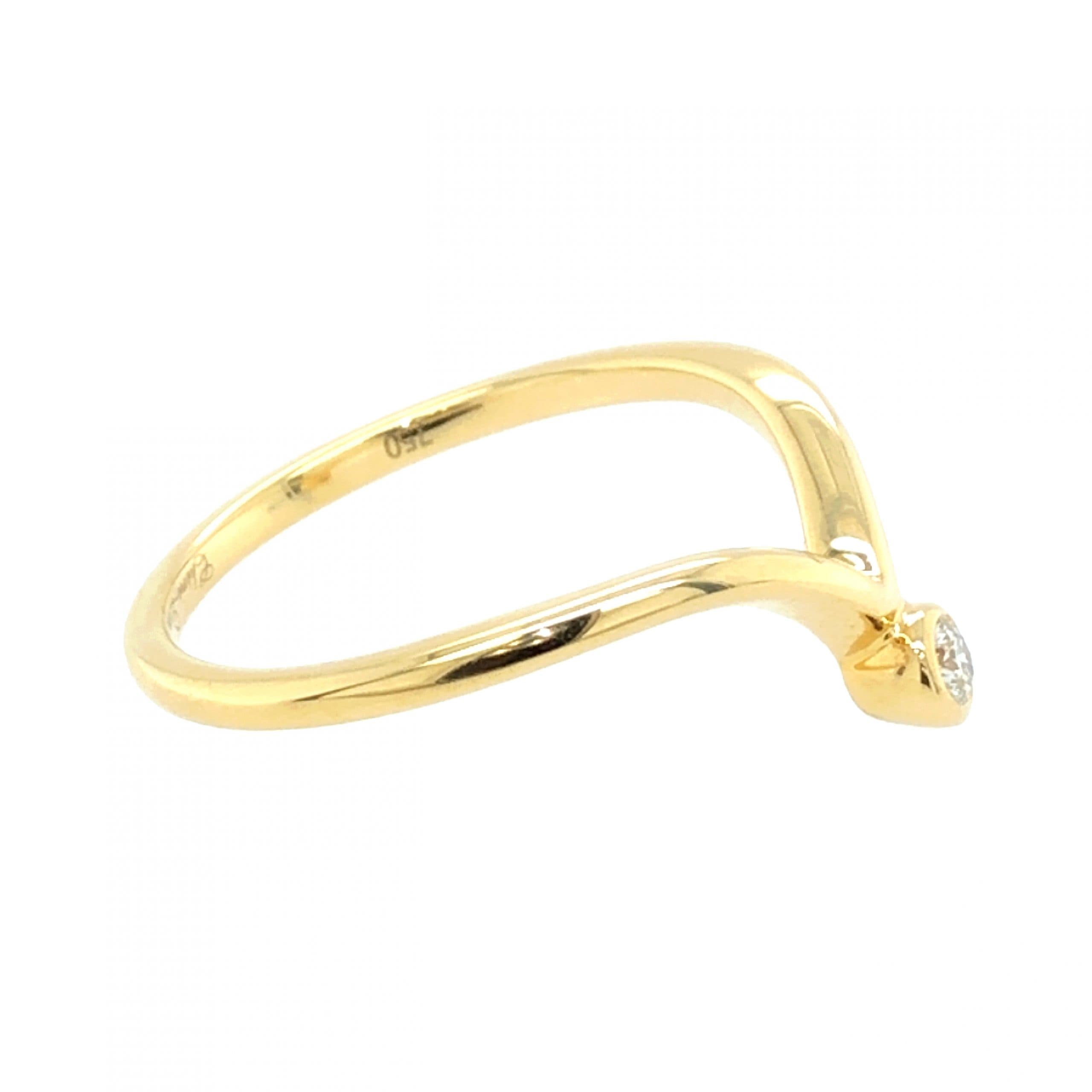 YELLOW GOLD DIAMOND V RING - thumbnail 2